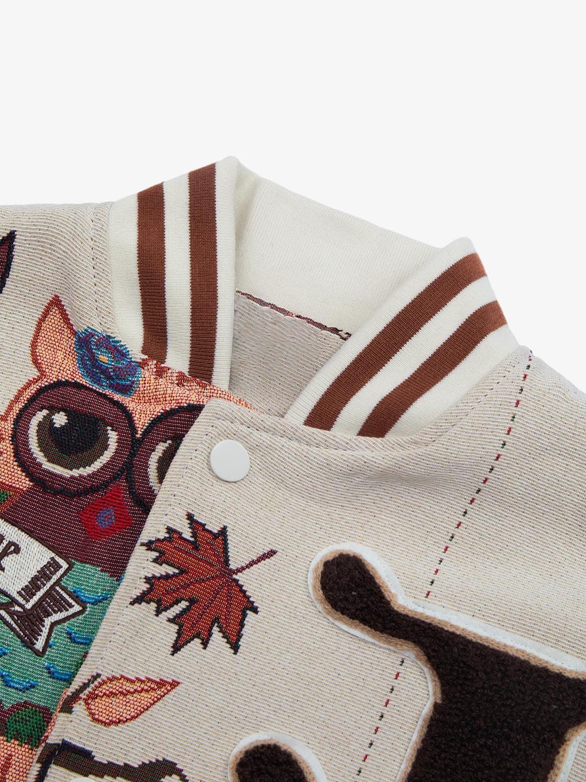 Thesupermade Owl Patch Embroidered Baseball Jersey - 2472