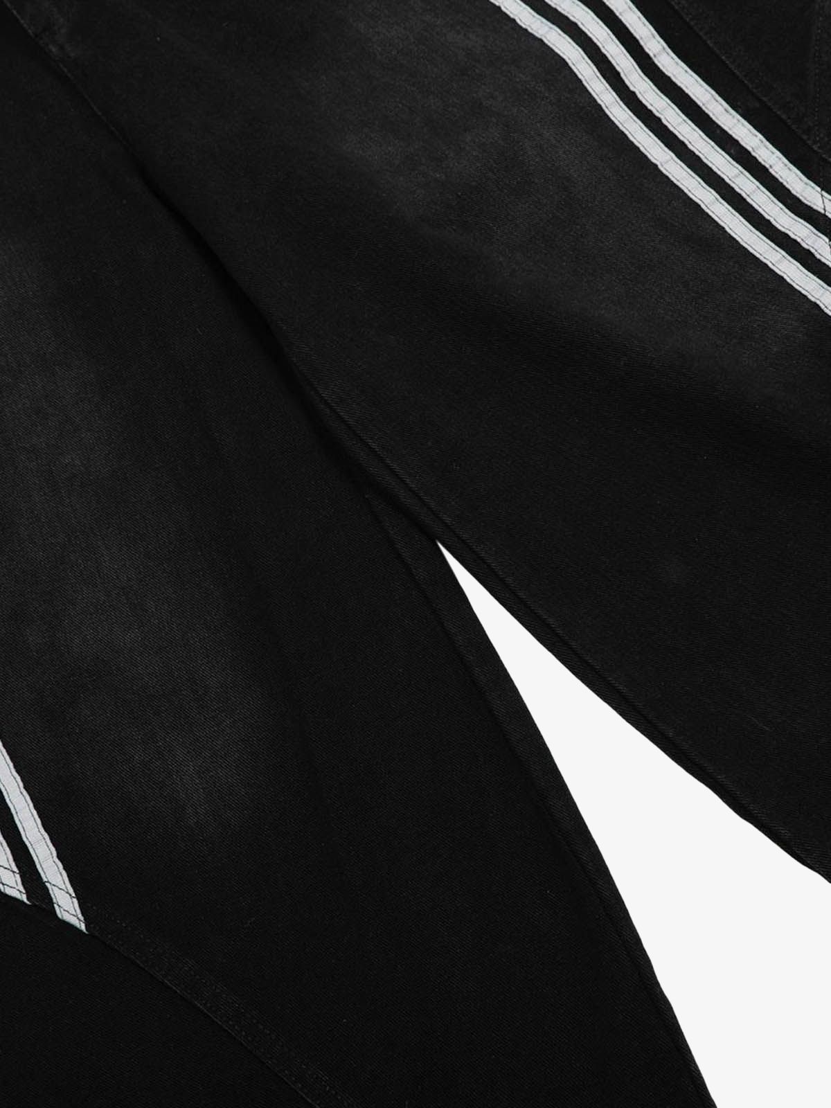 Denim Contrast Striped Stitching Barrel Jeans - 2504