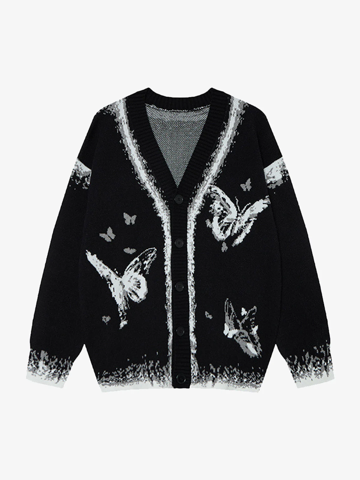 Retro Butterfly Gradient Knit Cardigan Sweater