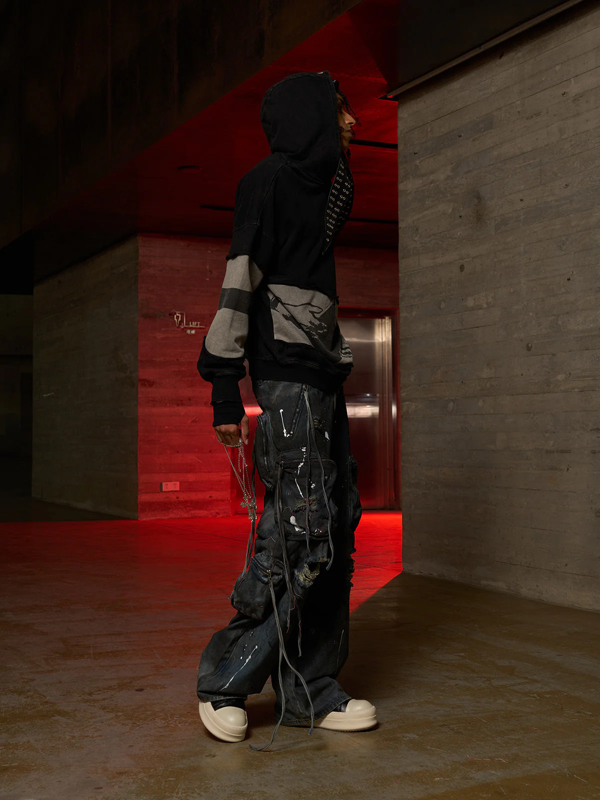 Distressed Electronic Exorcist Print Hoodie