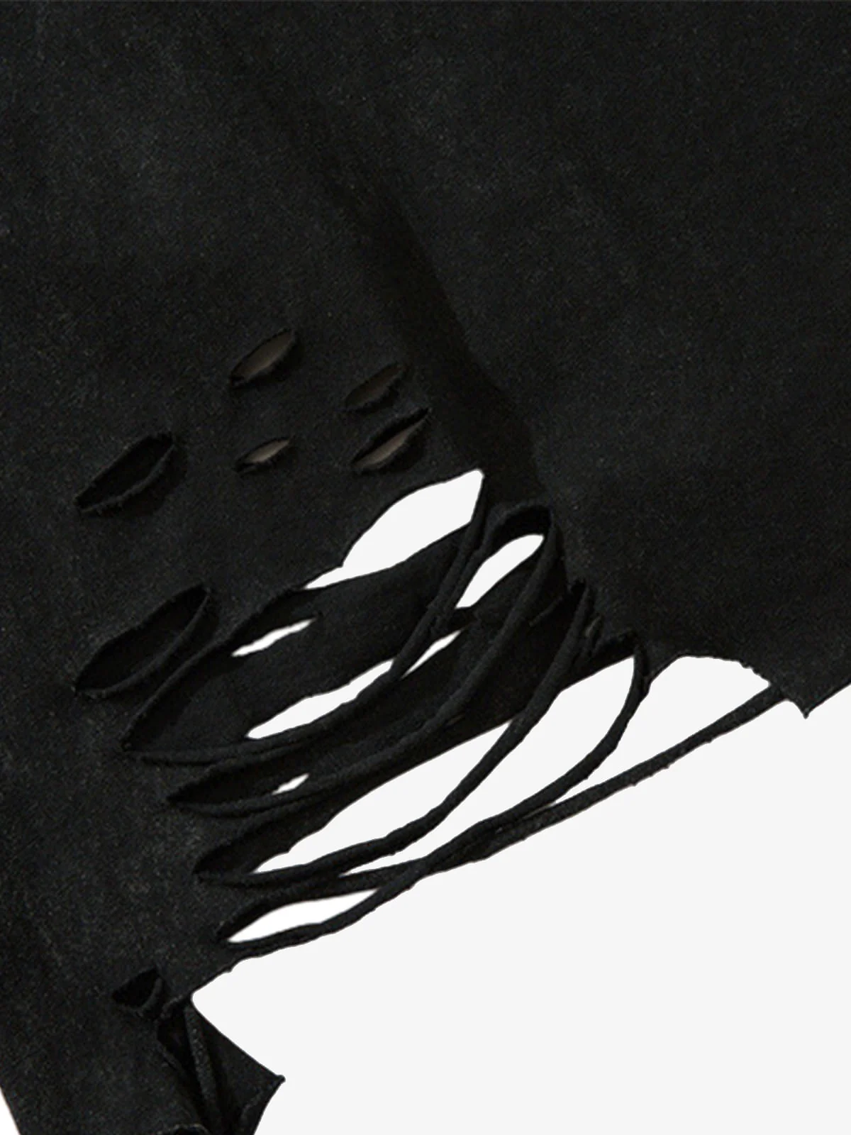 Distressed Ripped Graphic Cross Print Vest