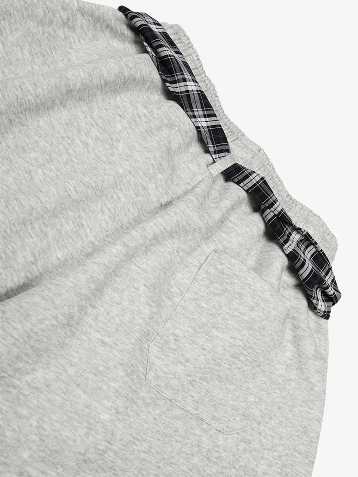 Street Detachable Plaid Waistband Machete Casual Pants