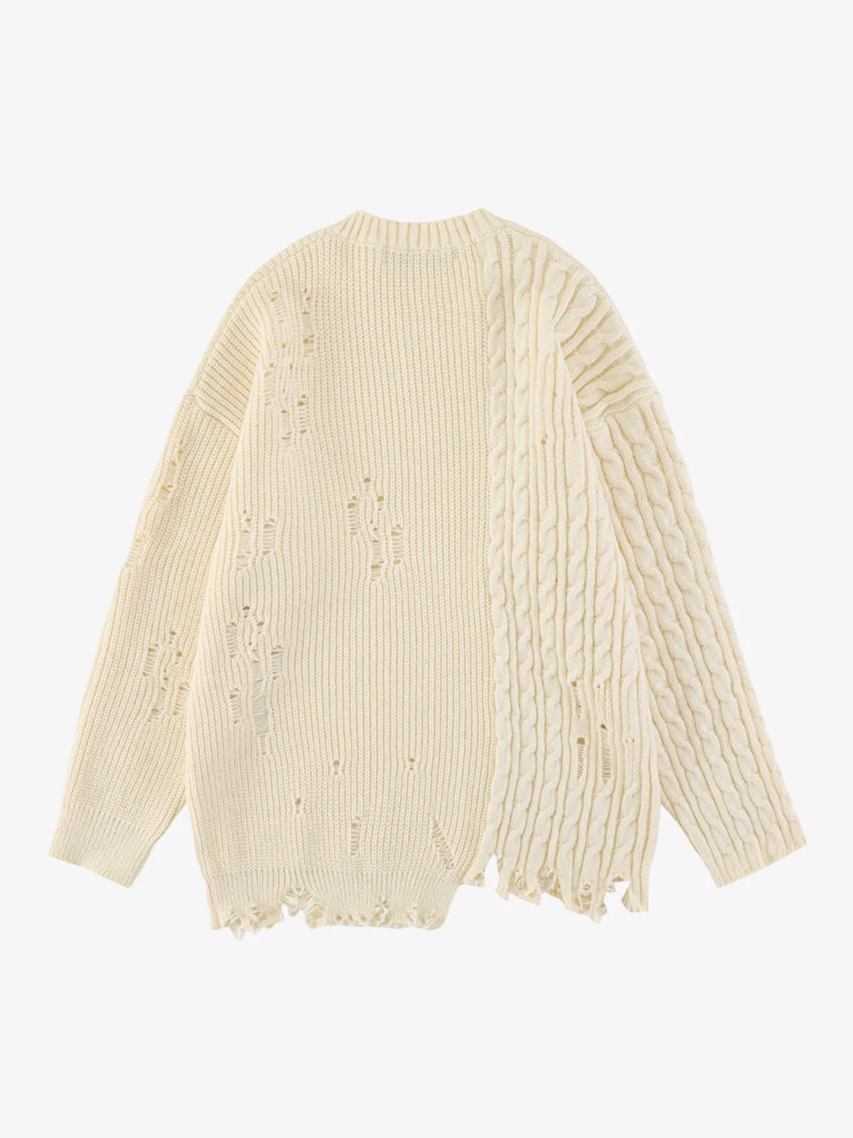Cable Knit Crochet Hole Sweater