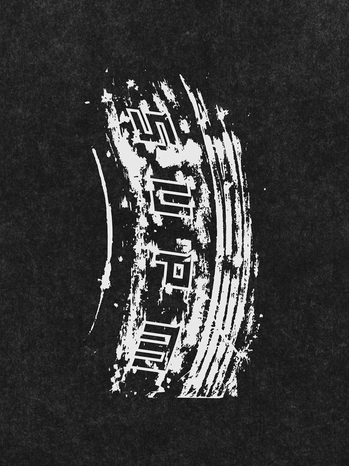 Tire Print Lettering T-Shirt