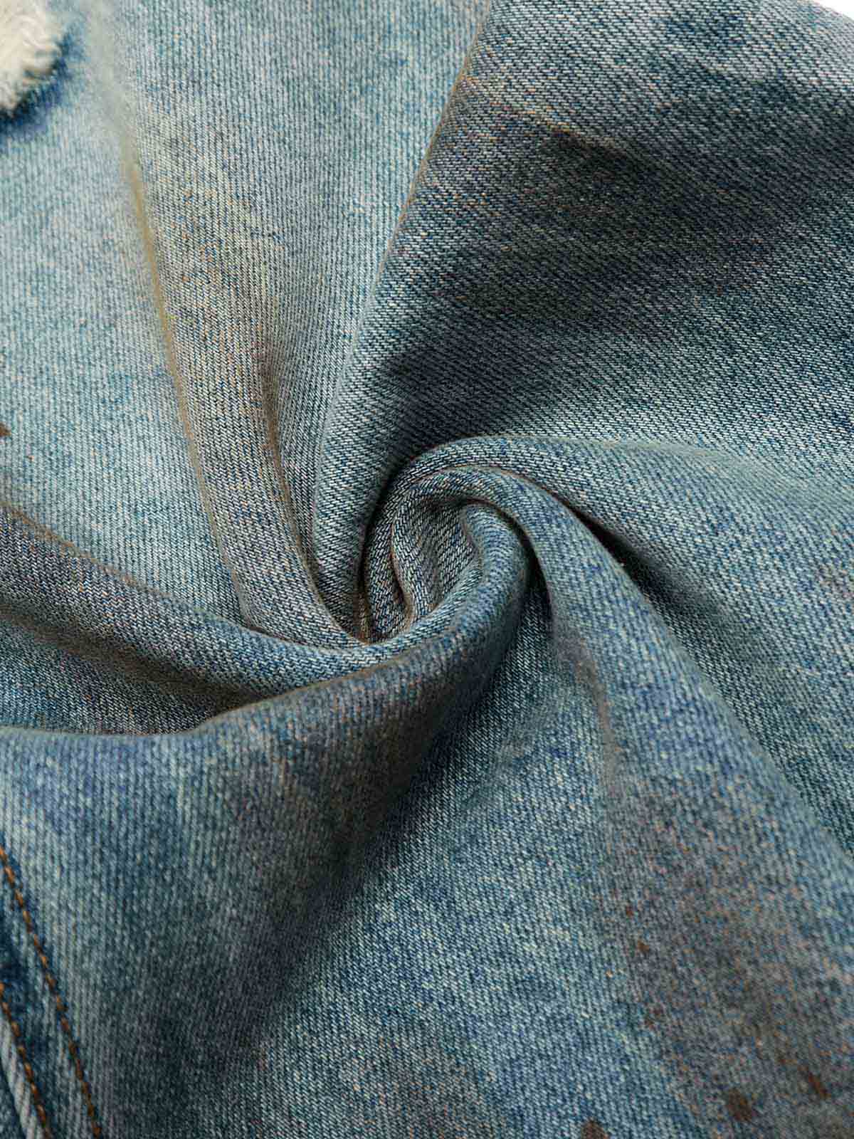 Washed Distressed Ripped Barrel Jeans - 2445