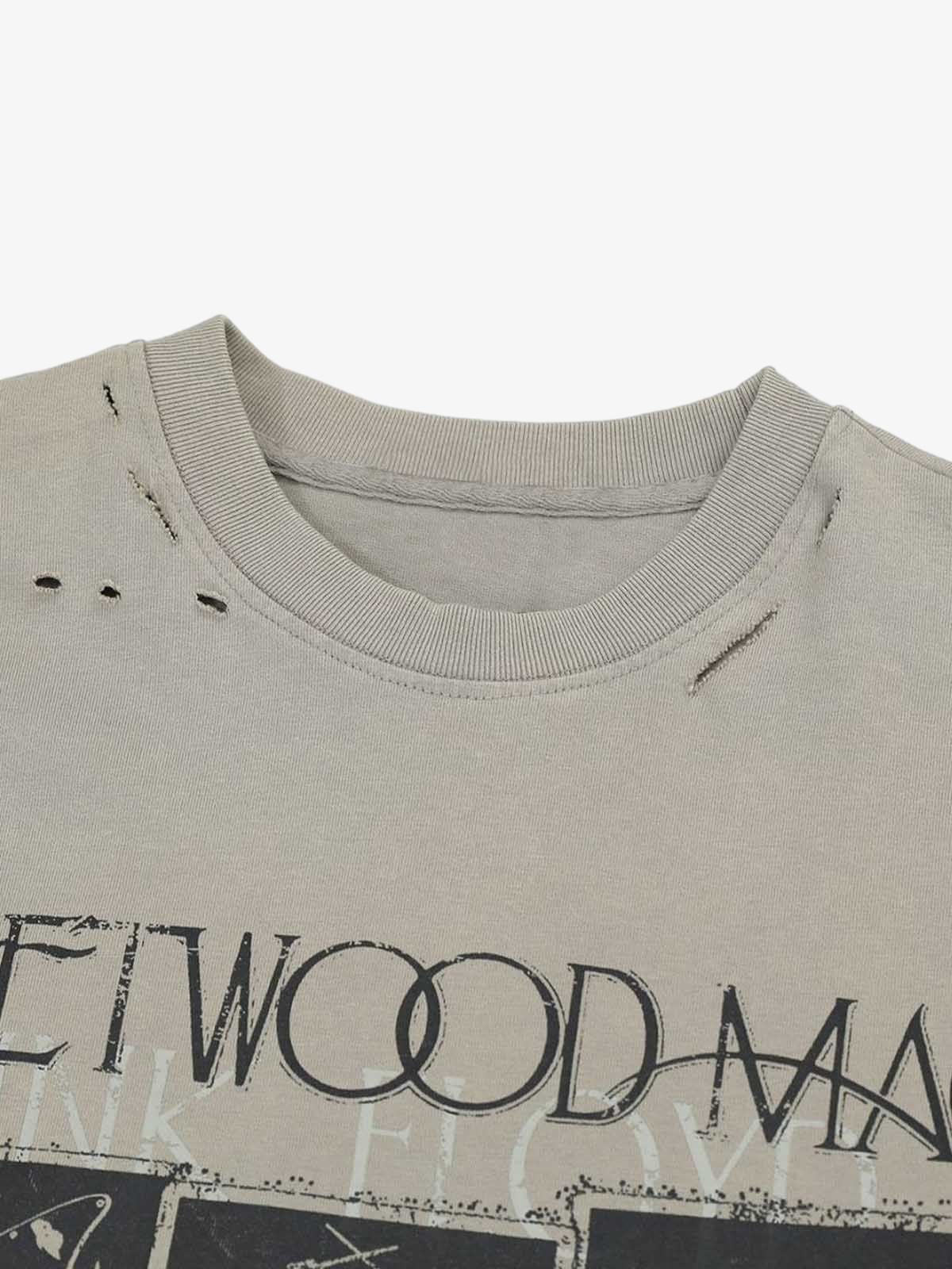 Jersey Distressed Camouflage Faux Two-Piece Graphic T-Shirt - 2420