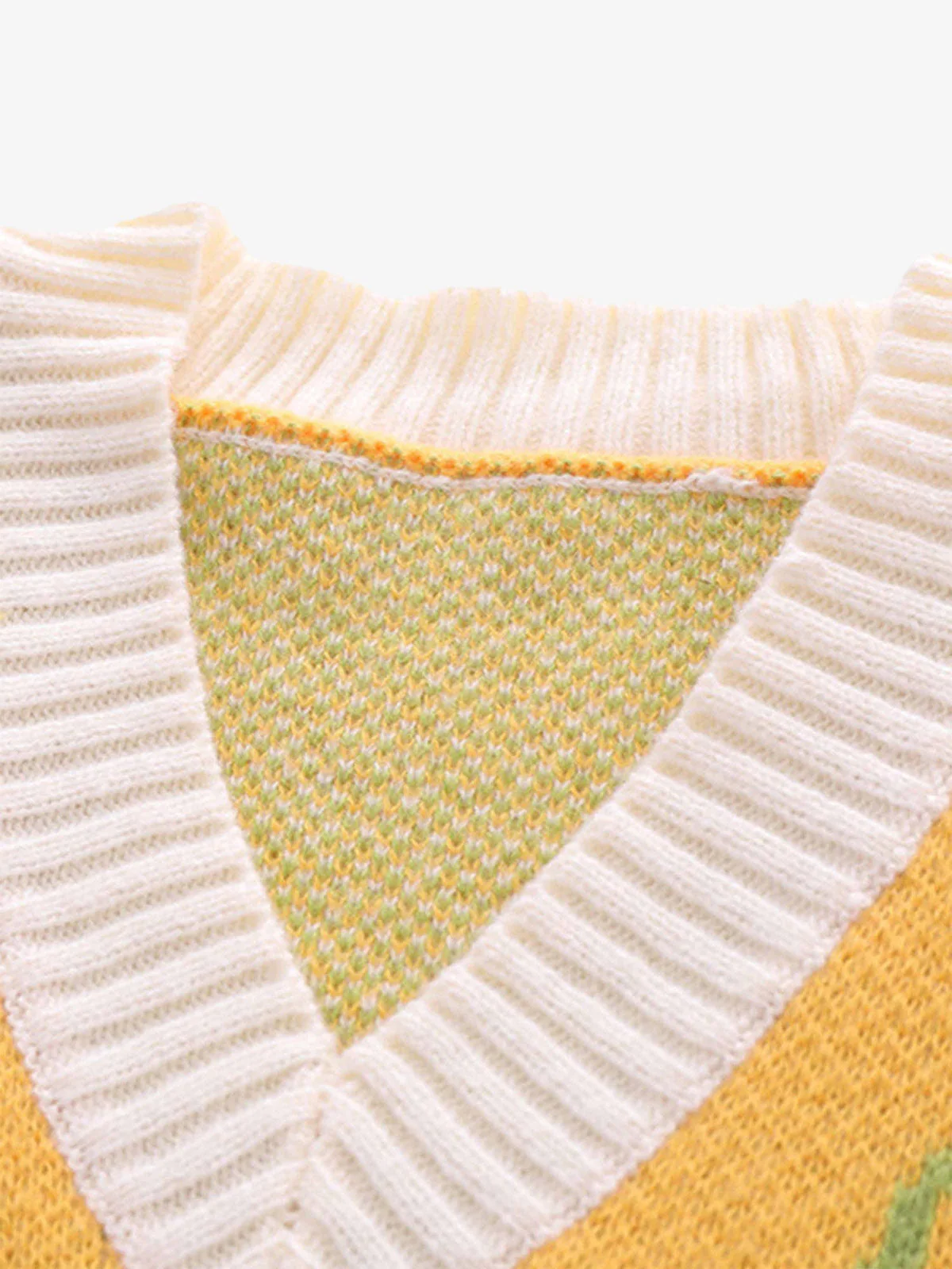 Thesupermade Graffiti Love V-neck Irregular Sweater - 1695