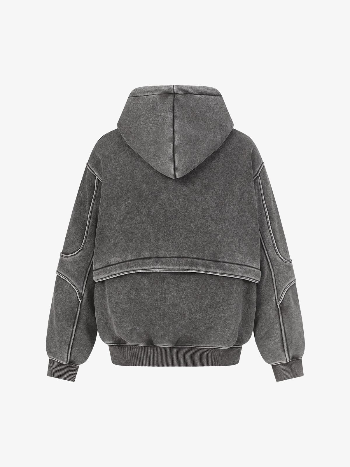 Retro Deconstructed Patchwork Washed Hoodie