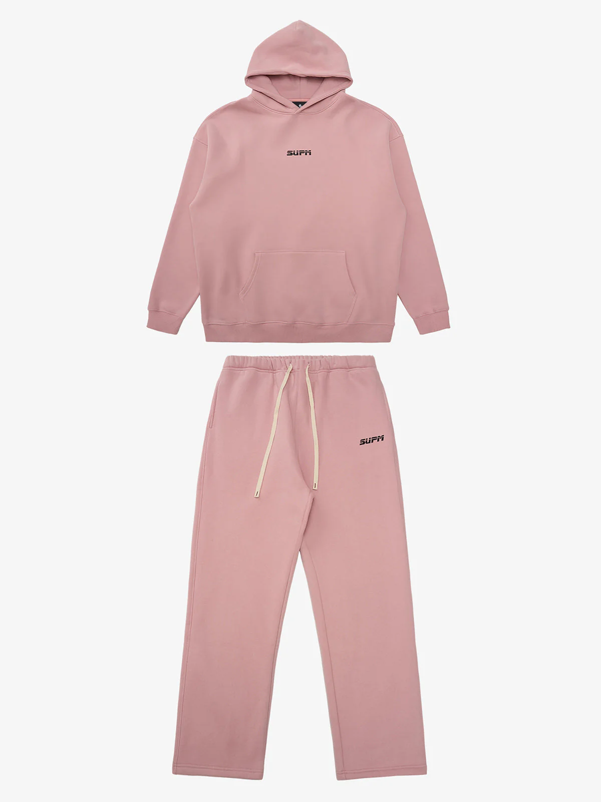 SUPM Minimalist Logo Pink Hoodie and Sweatpant Set