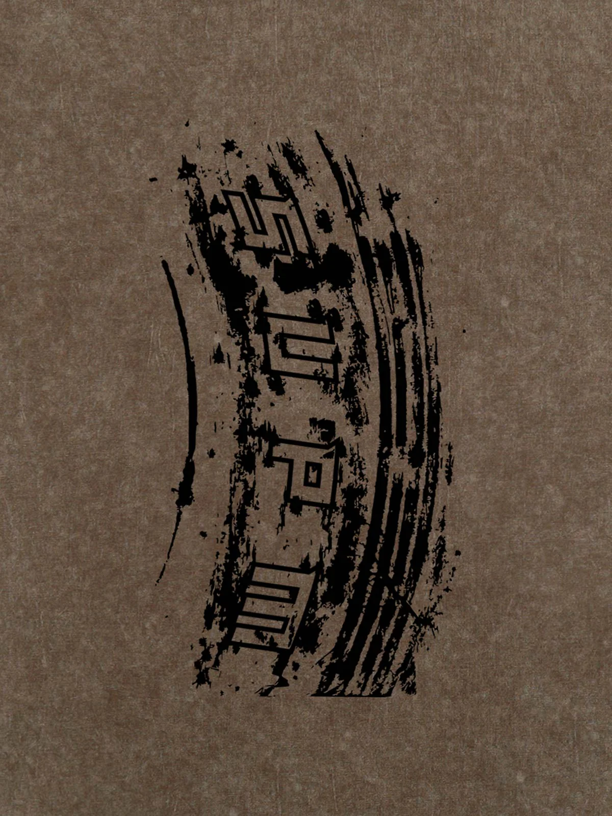 Tire Print Lettering T-Shirt