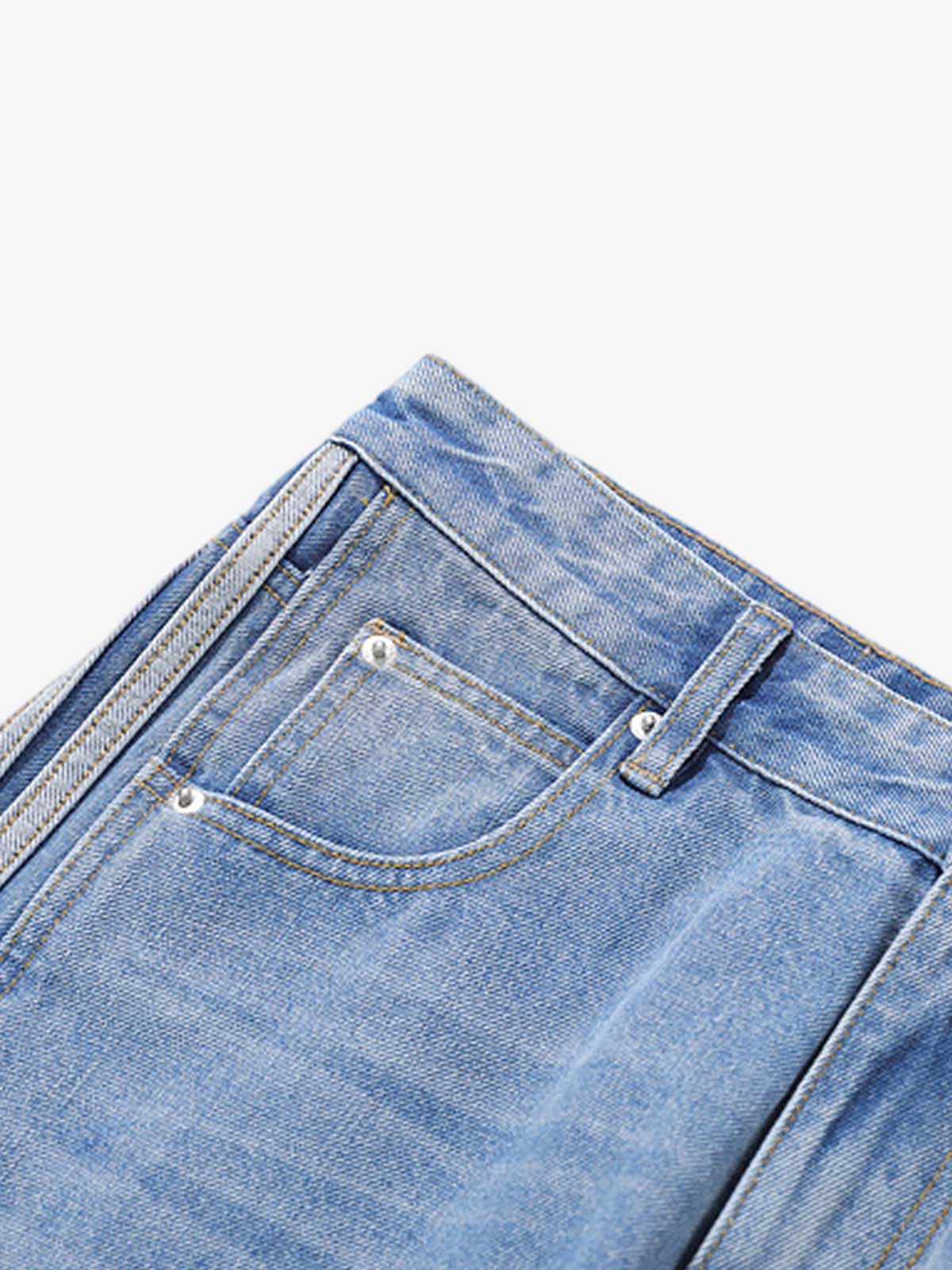 Washed Side Stripe Machete Jeans