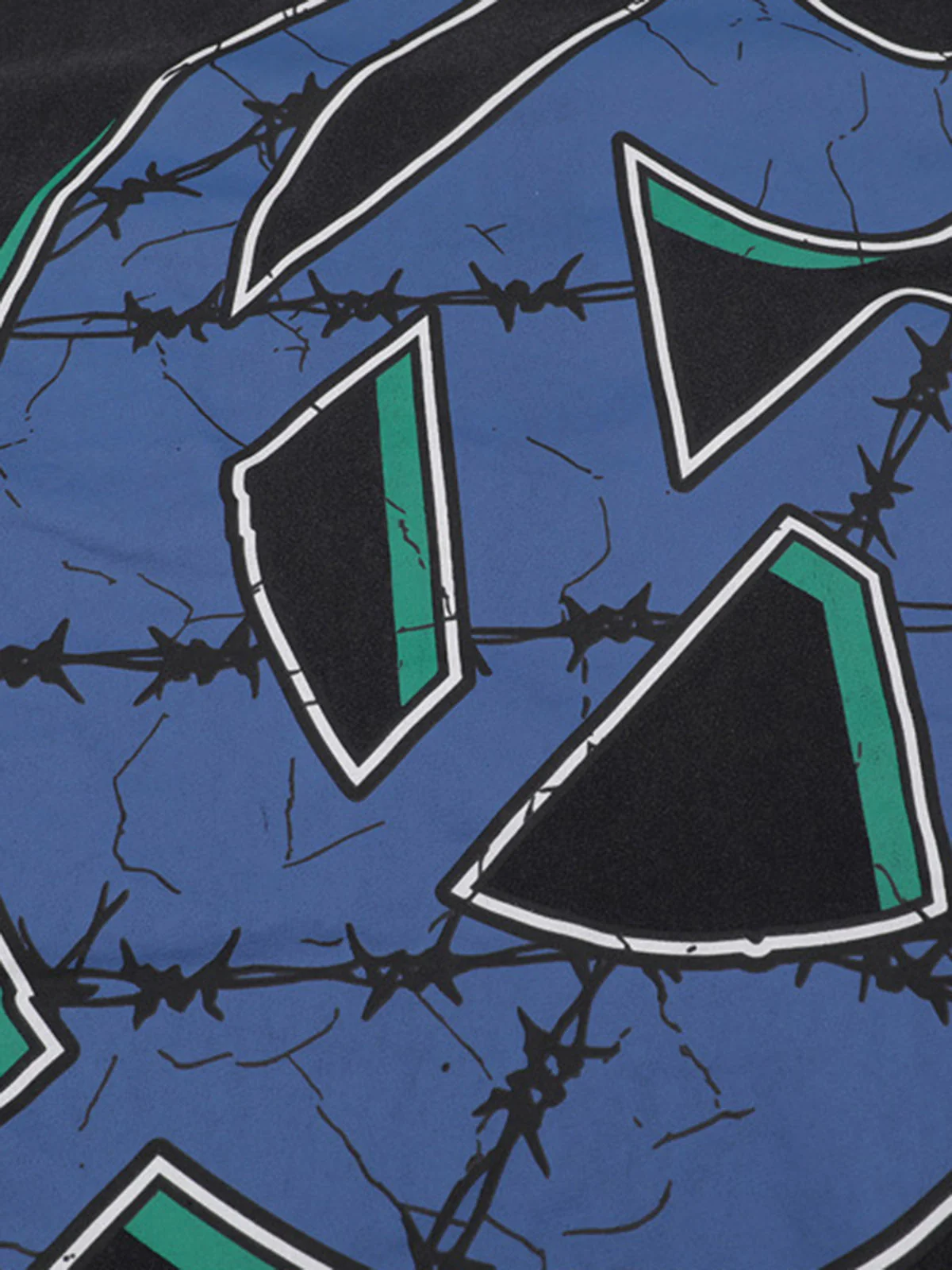 Jersey Knit Street Retro Skull Graffiti Print T-Shirt