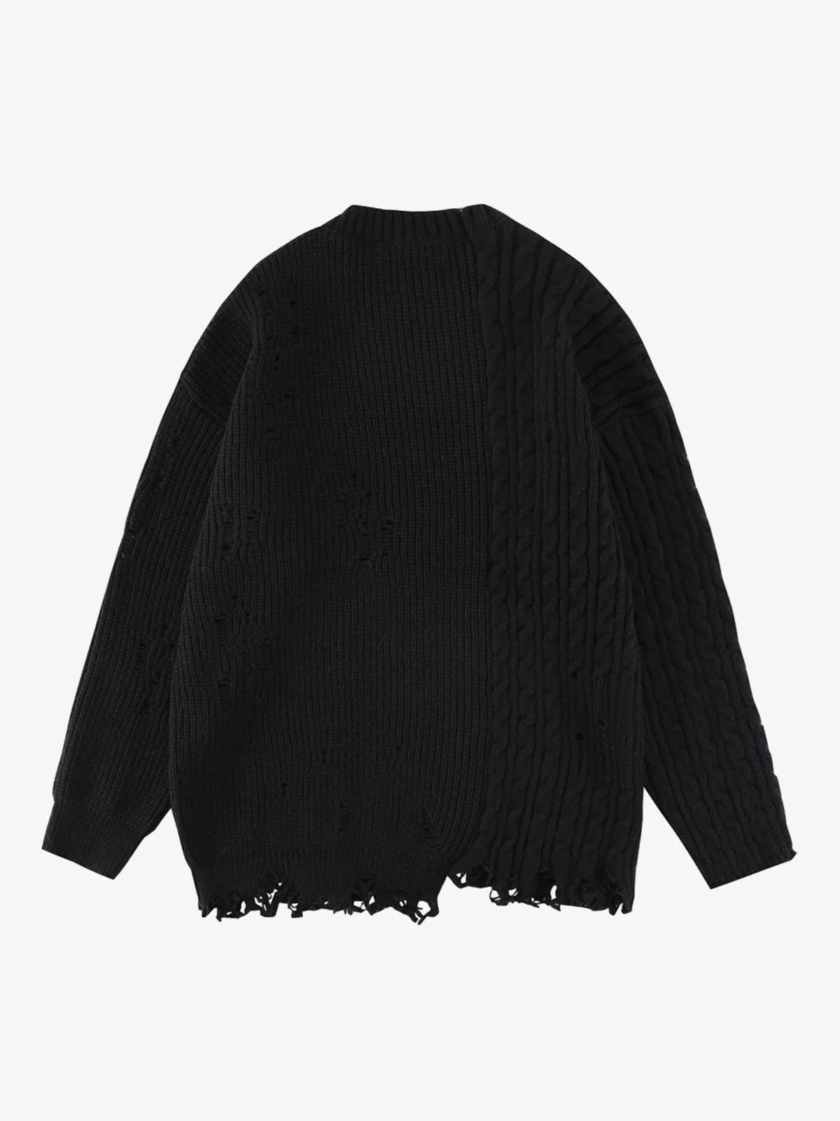 Cable Knit Crochet Hole Sweater