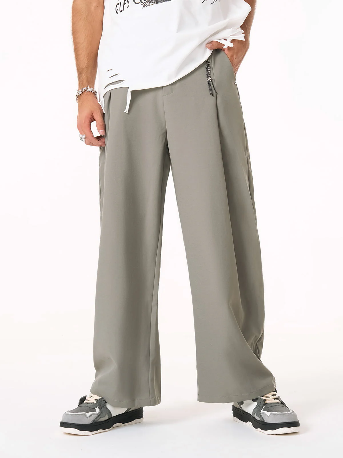 Elastic Waistband Barrel Pants - 2425