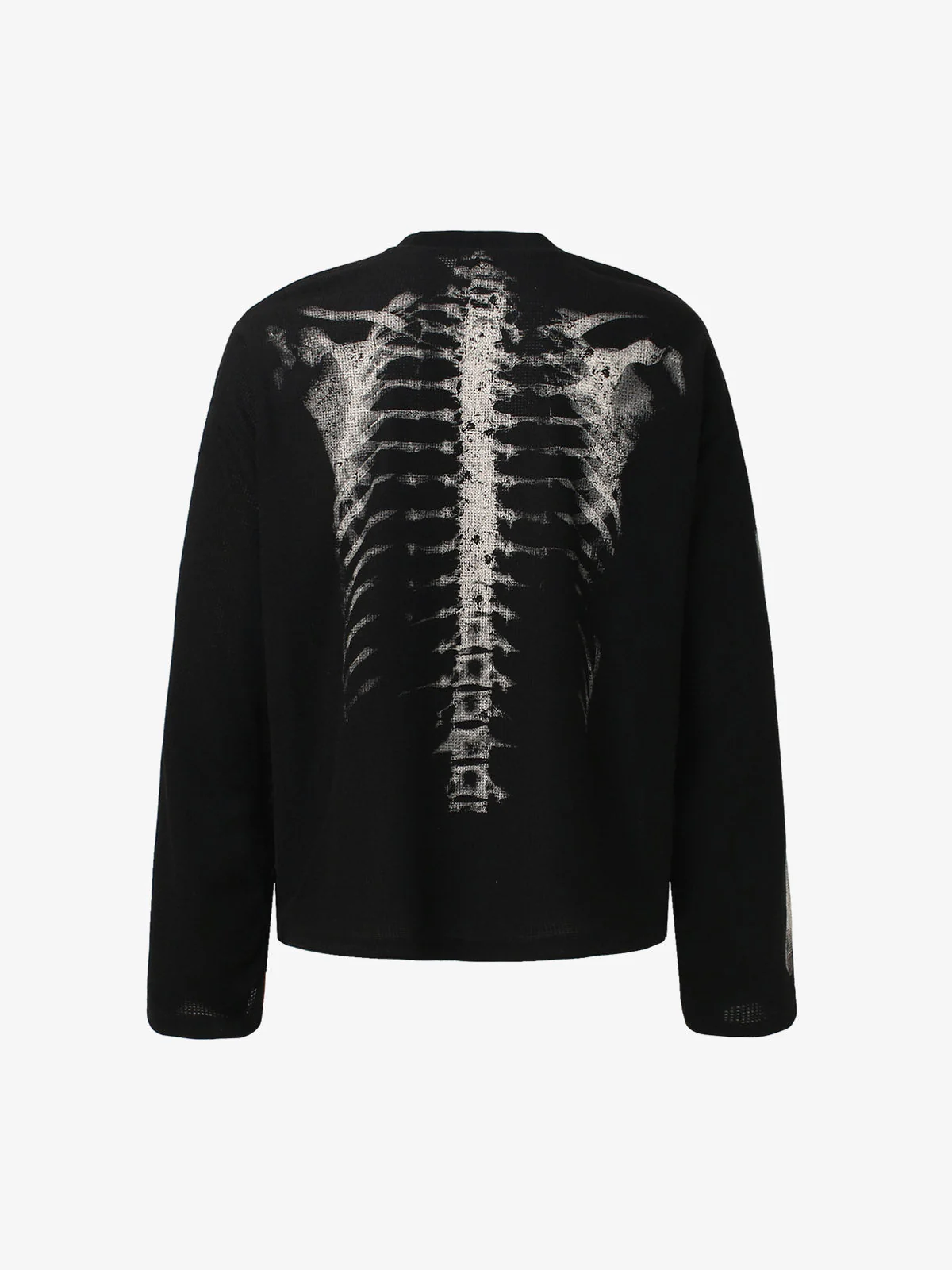 Skeleton Graphic Waffle Sweatshirt - 2495
