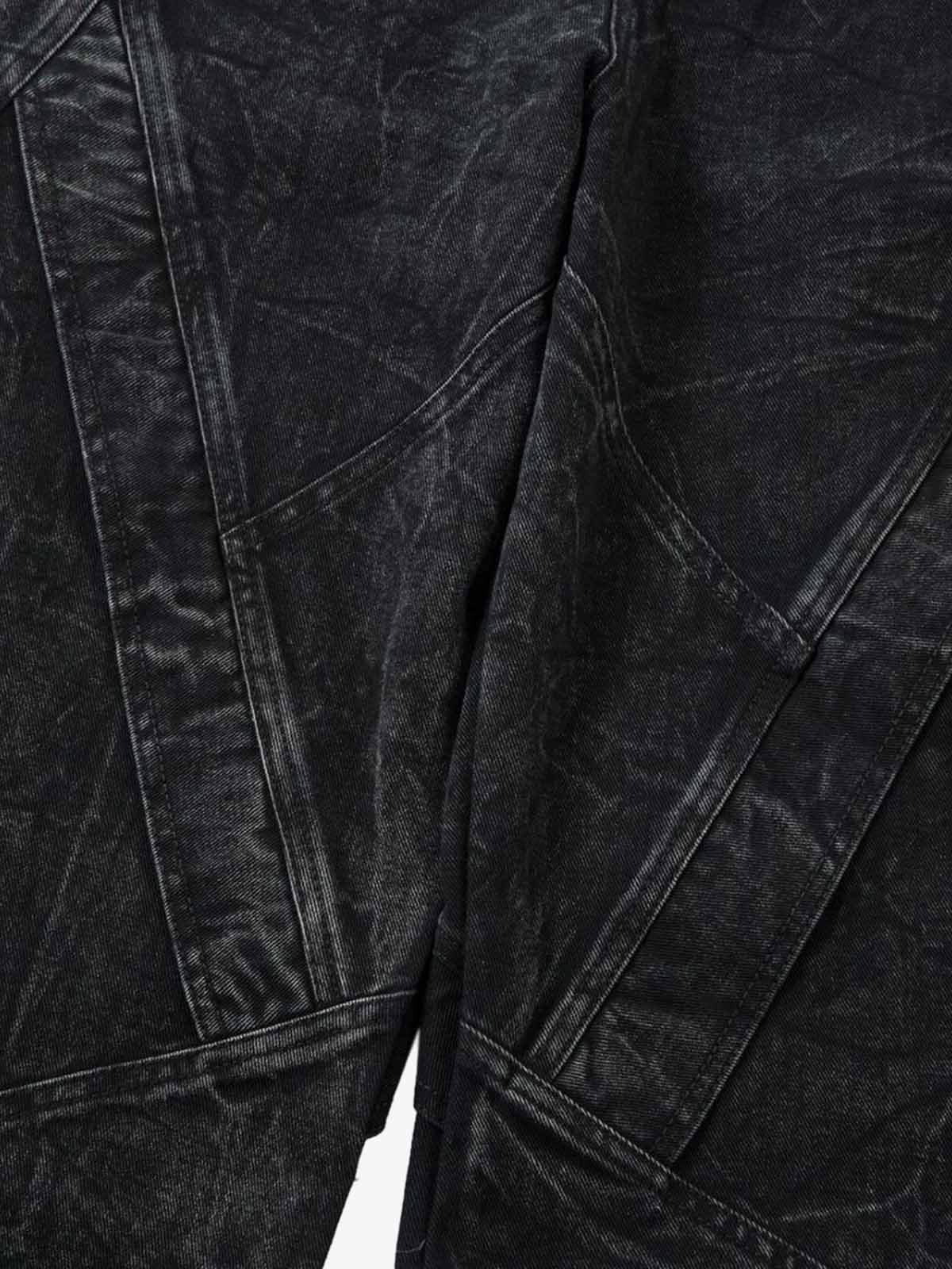 High Street Functional Structured Design Tie-Dye Baggy Jeans