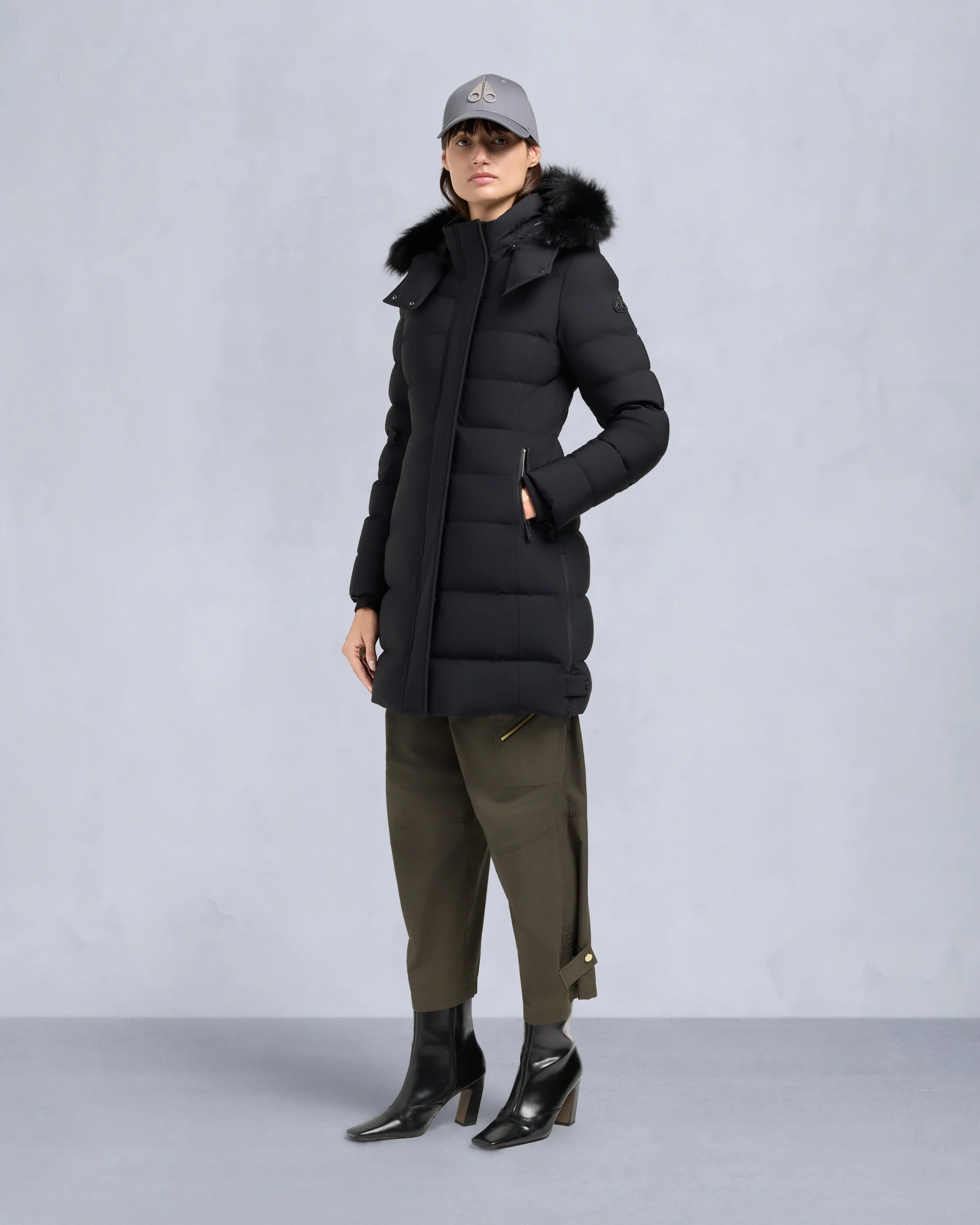 NYLUXE WATERSHED SHEARLING TRIM PARKA