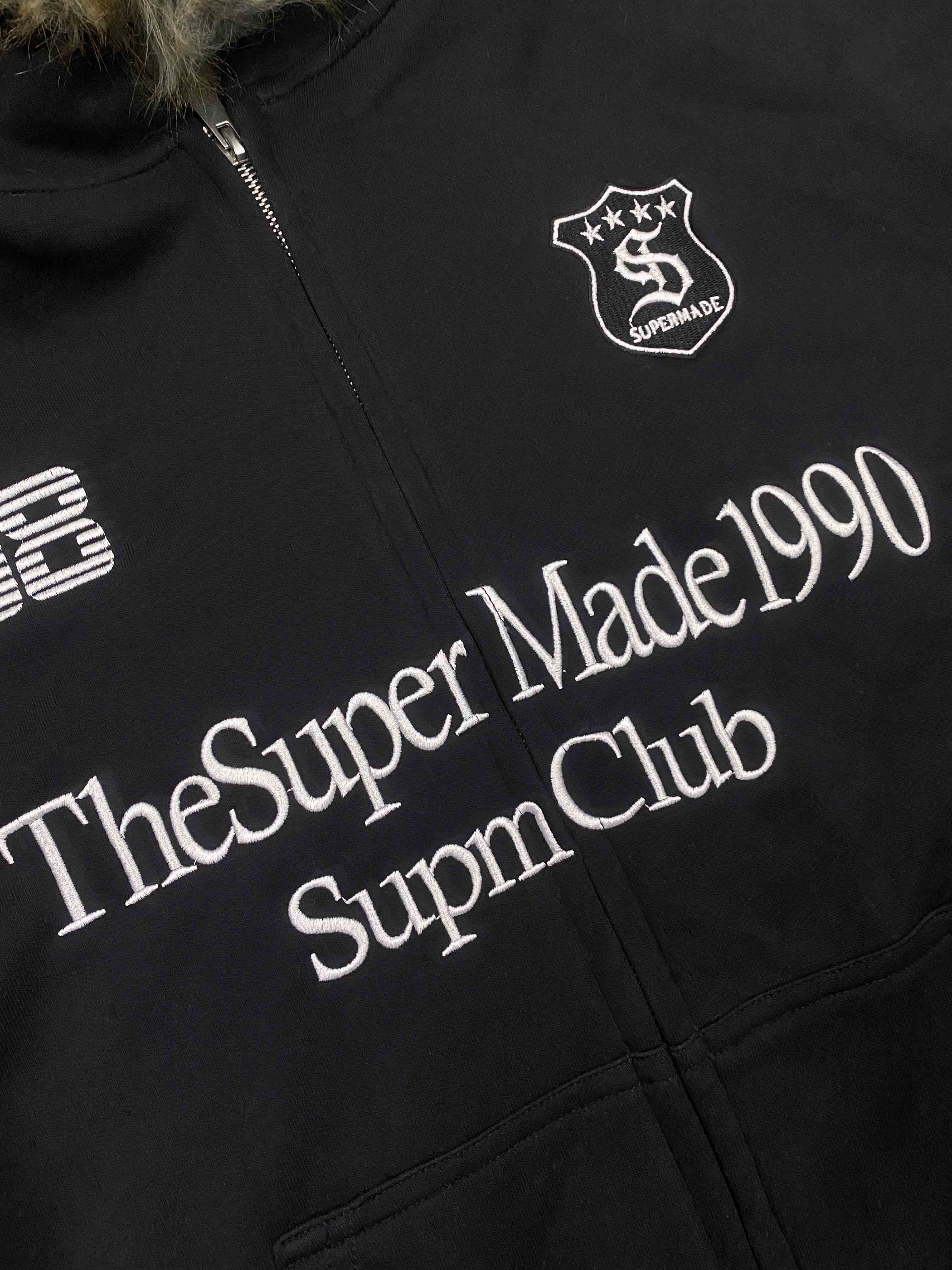 Letter Medal Embroidered Cardigan Fur Collar Zip Up Hoodie- 2502