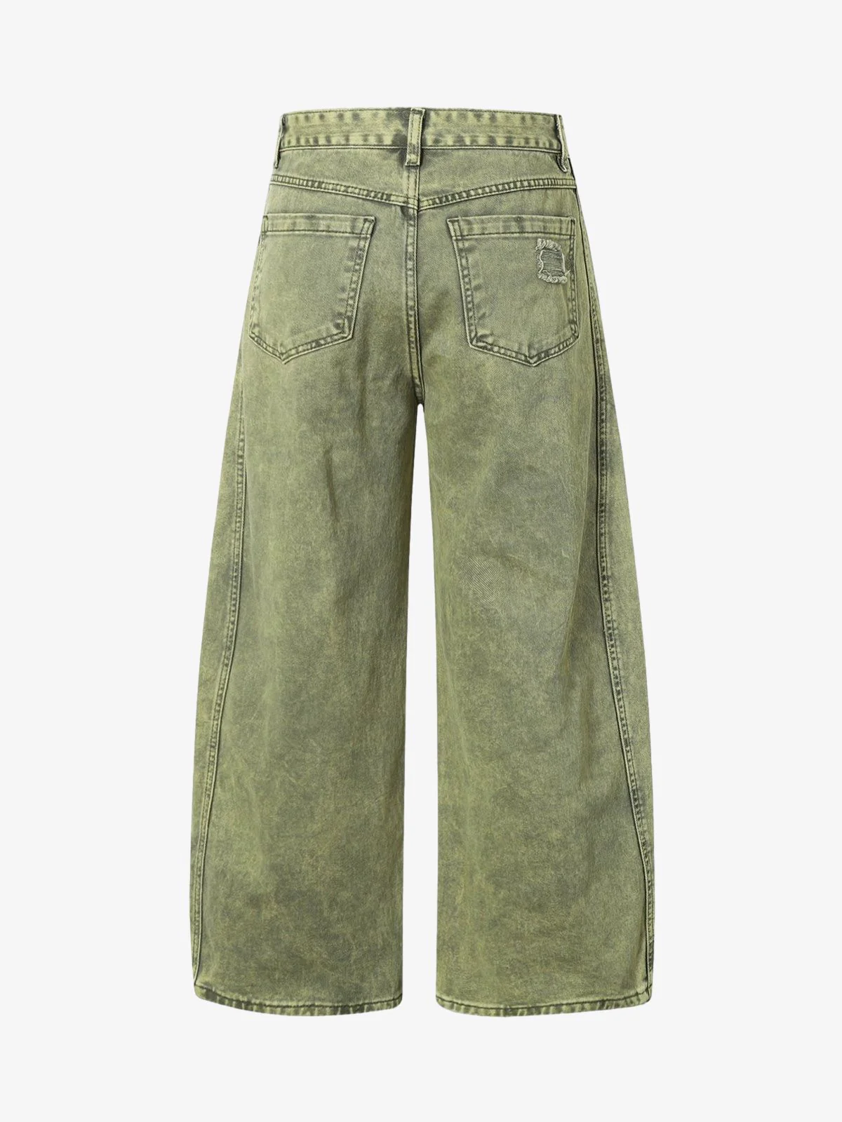 Washed Distressed Ripped Barrel Jeans
