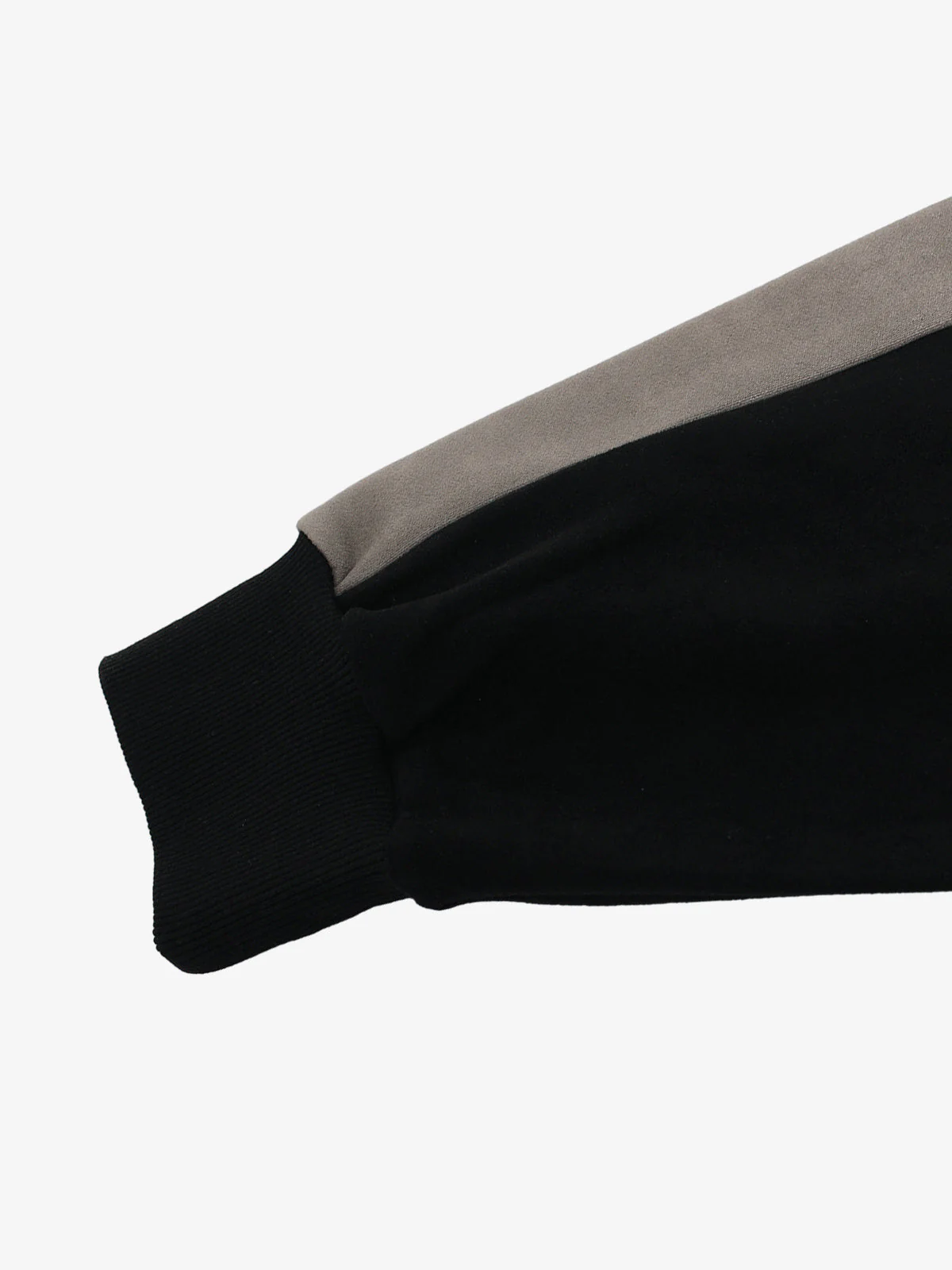 Suede Foam Letter Patchwork Zipper Shorts Jacket