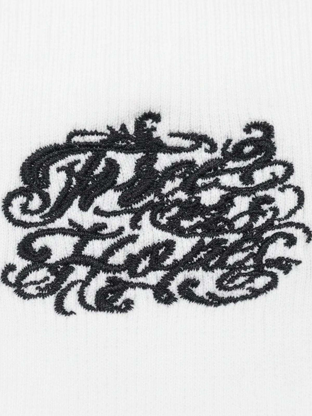 Gothic Lettering Embroidered Ribbed Vest - 2522