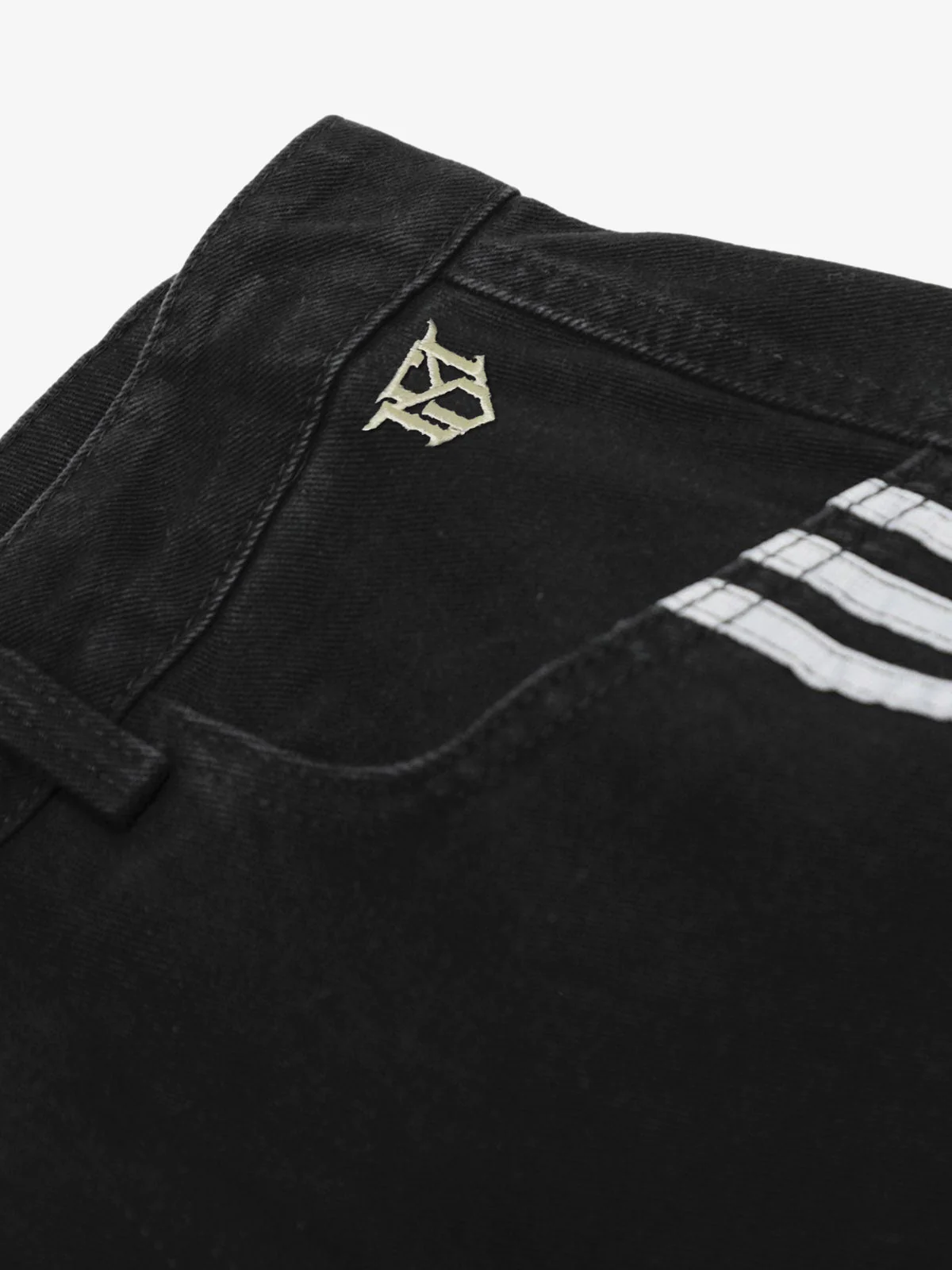 Denim Contrast Striped Stitching Barrel Jeans - 2504