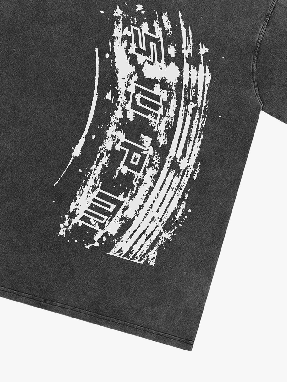 Tire Print Lettering T-Shirt