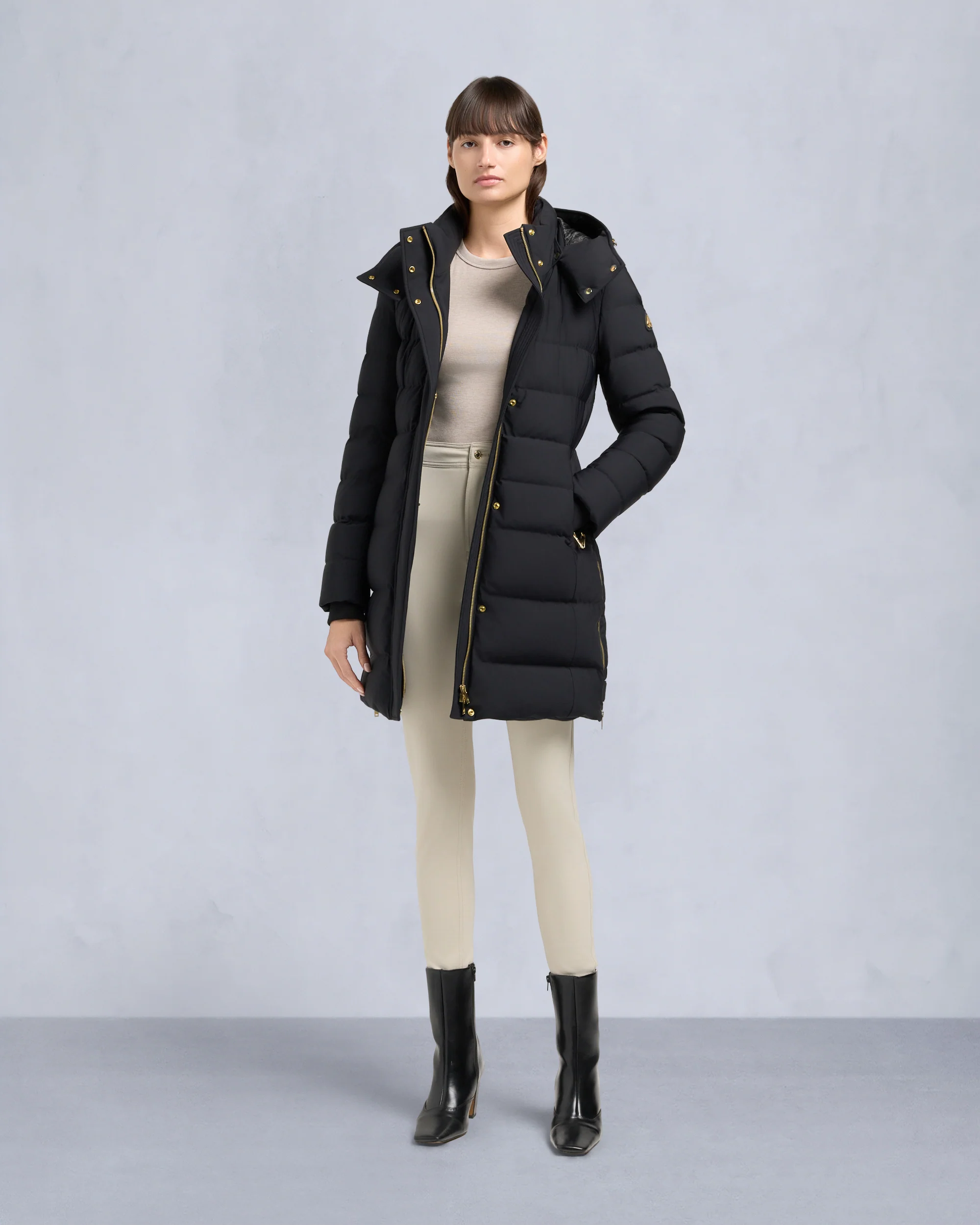 GOLD SERIES NYLUXE WATERSHED SHEARLING TRIM PARKA