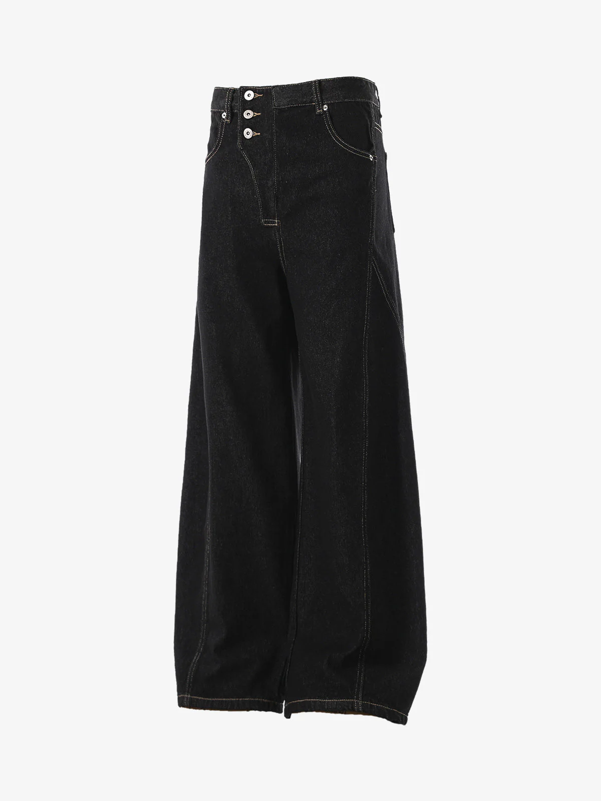 Reverse-Stitched Multi-Button Jeans