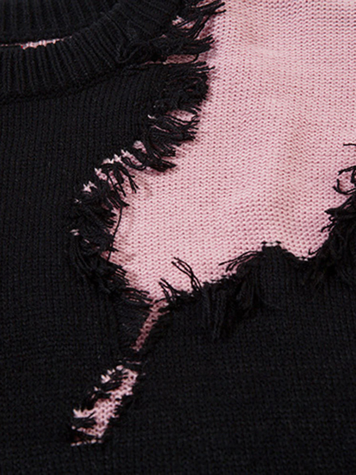 Niche Raw Edge Fringed Knit Sweater