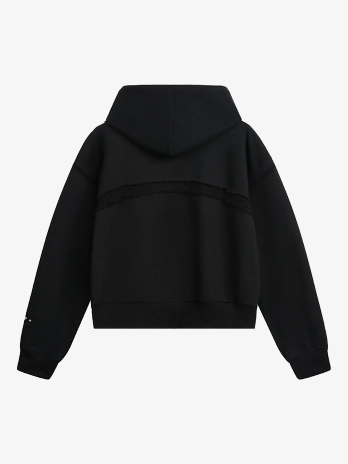 Destroyed Threaded Frayed Zip Up Hoodie