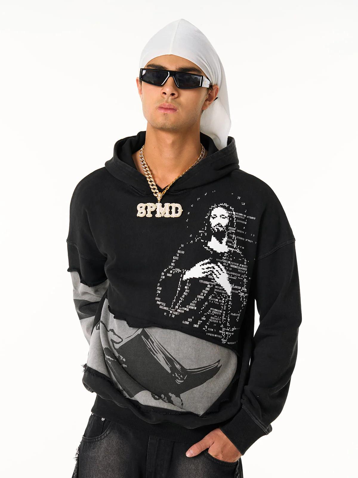 Distressed Electronic Exorcist Print Hoodie