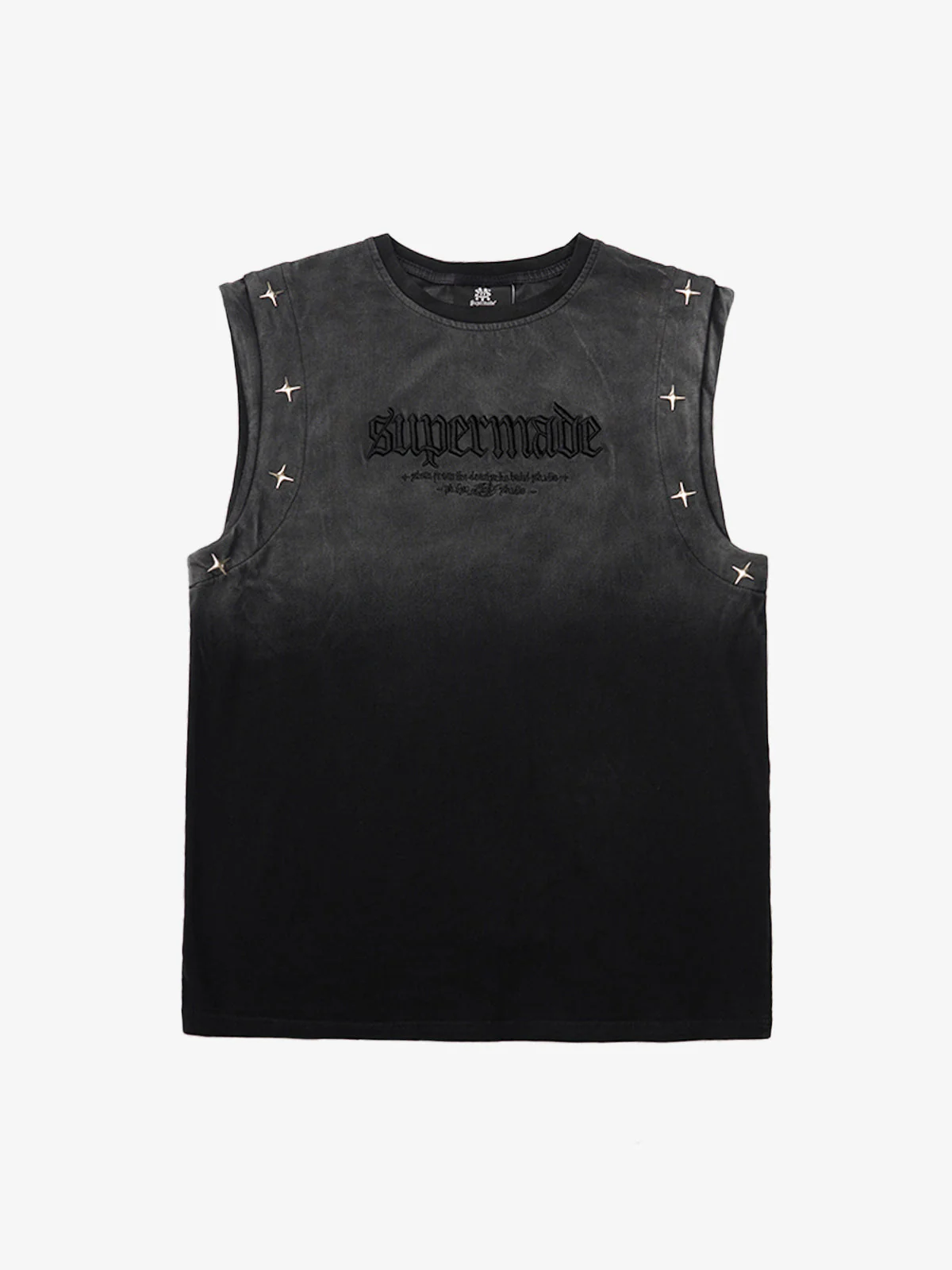 Jersey Knit Gradient Embroidered Stars Tank Top - 2461