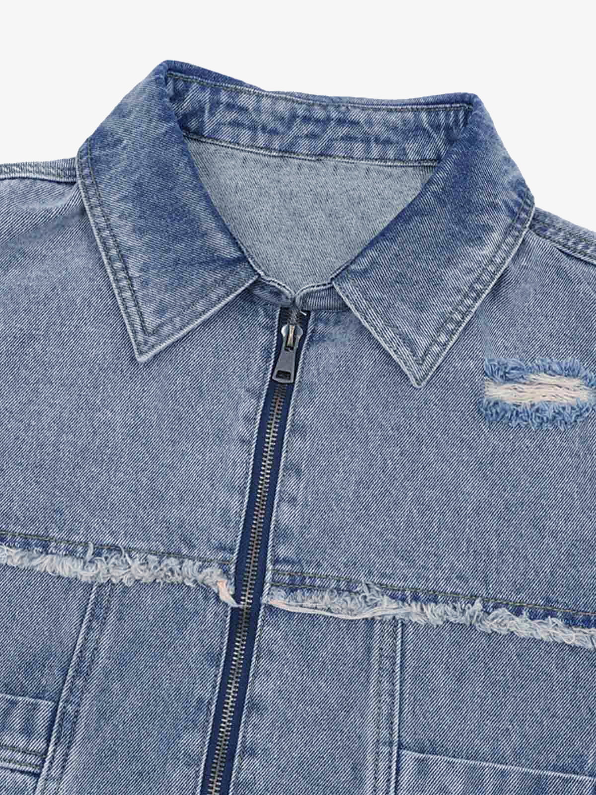 Denim Distressed Ripped Suit - 2460