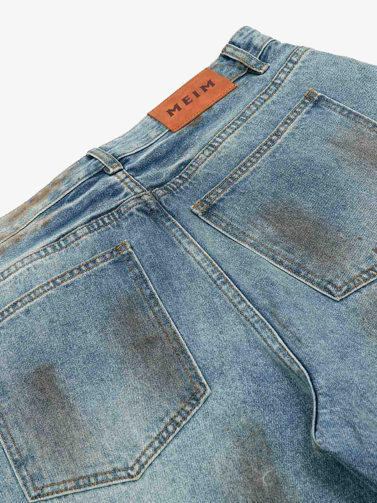 Washed Distressed Ripped Barrel Jeans - 2445