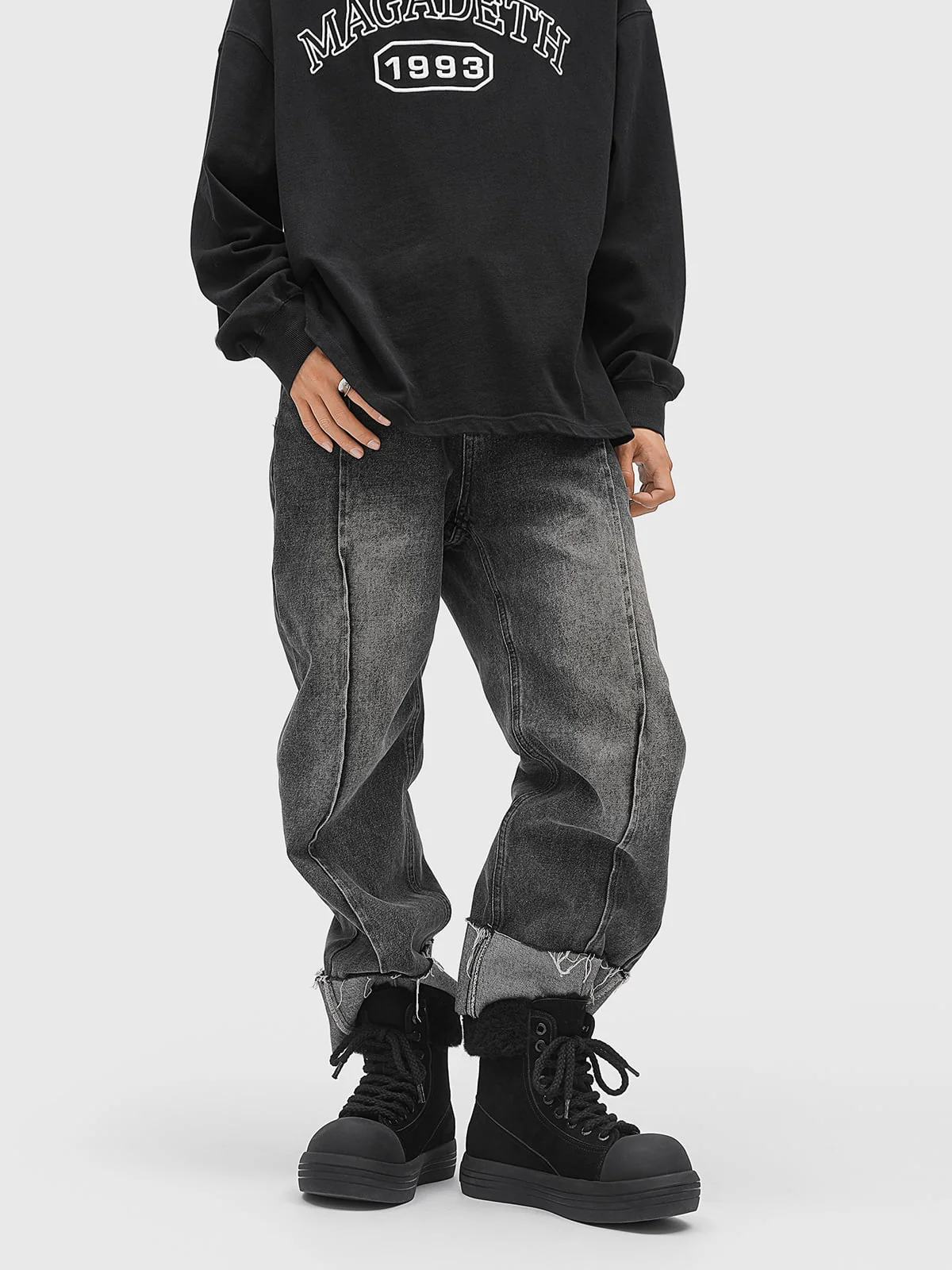 Fleece-Lined Suede Platform Warm Mid-Top Boots