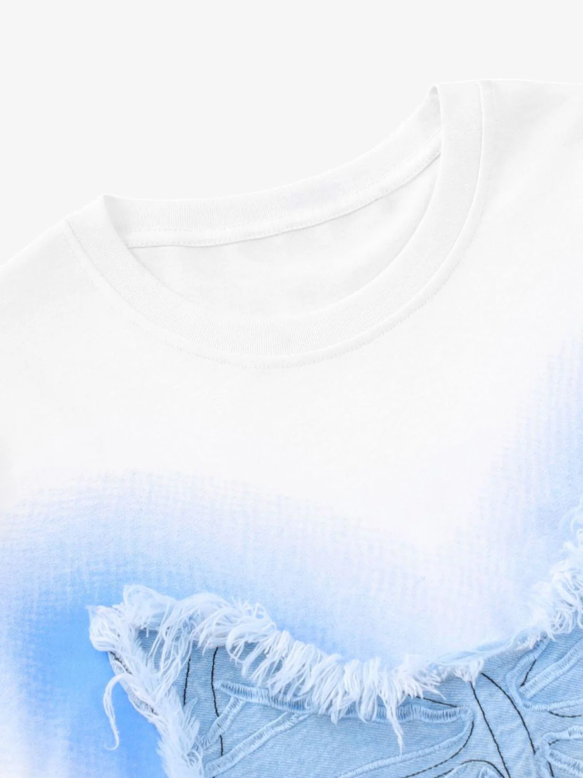 Butterfly Patch Embroidered Graphic T-Shirt