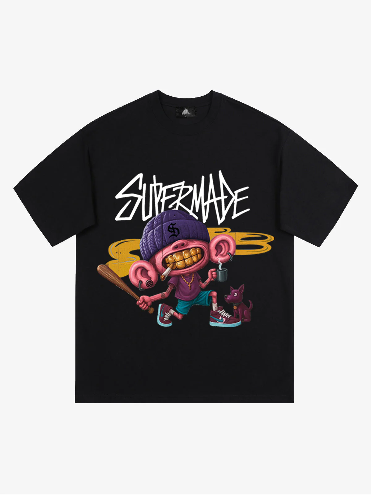 Thesupermade Cartoon Graffiti Trendy Weird Kid T-Shirt