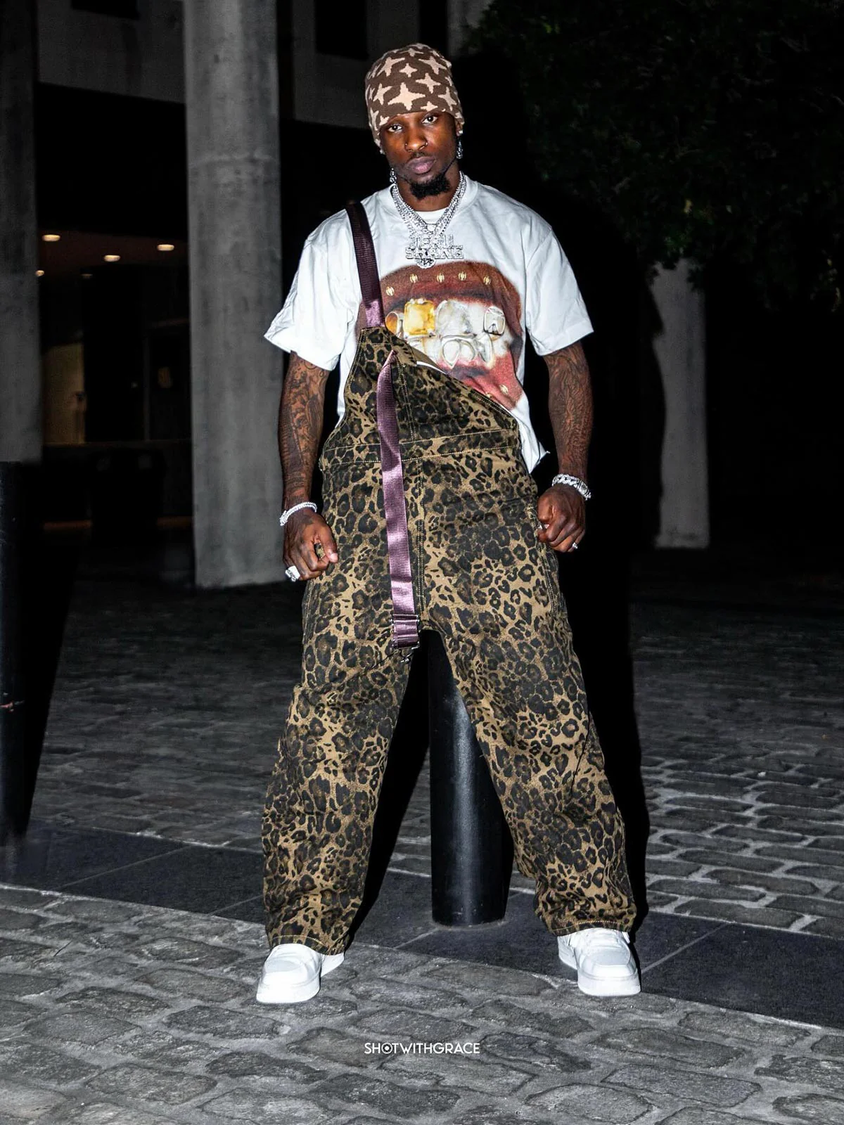 Thesupermade Leopard Print Street Style Workwear Overalls - 2020