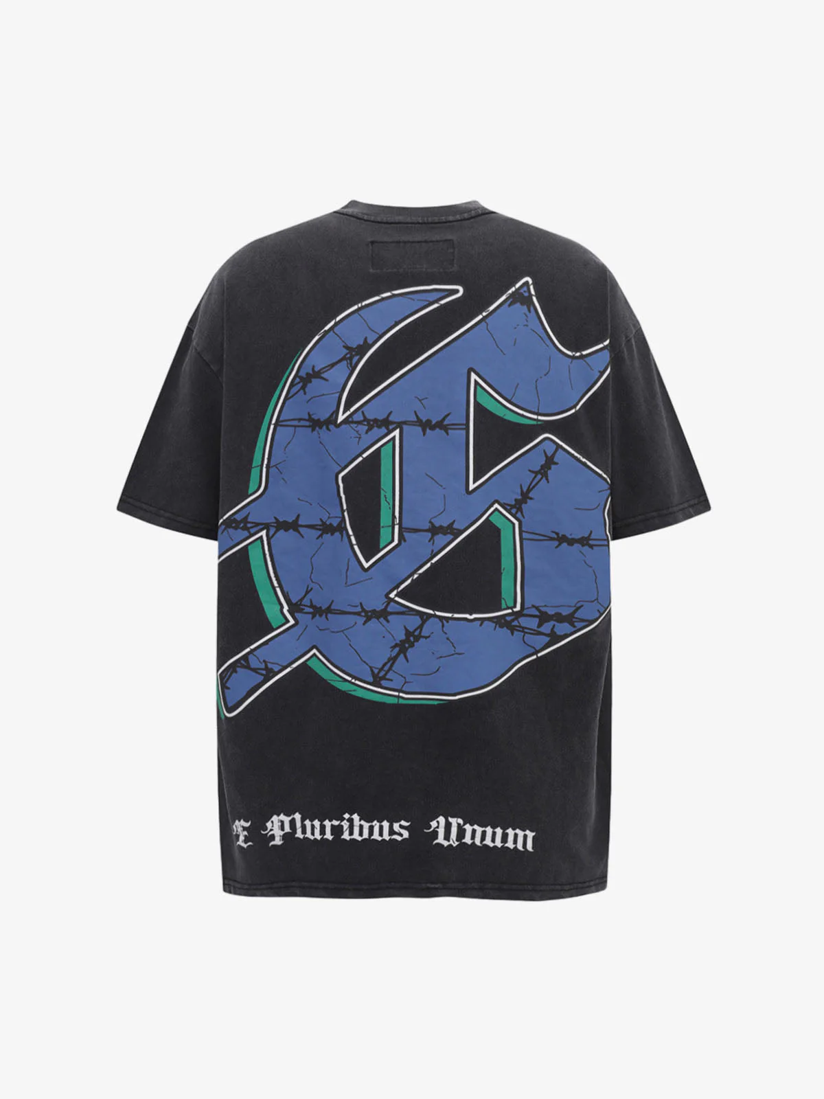 Jersey Knit Street Retro Skull Graffiti Print T-Shirt