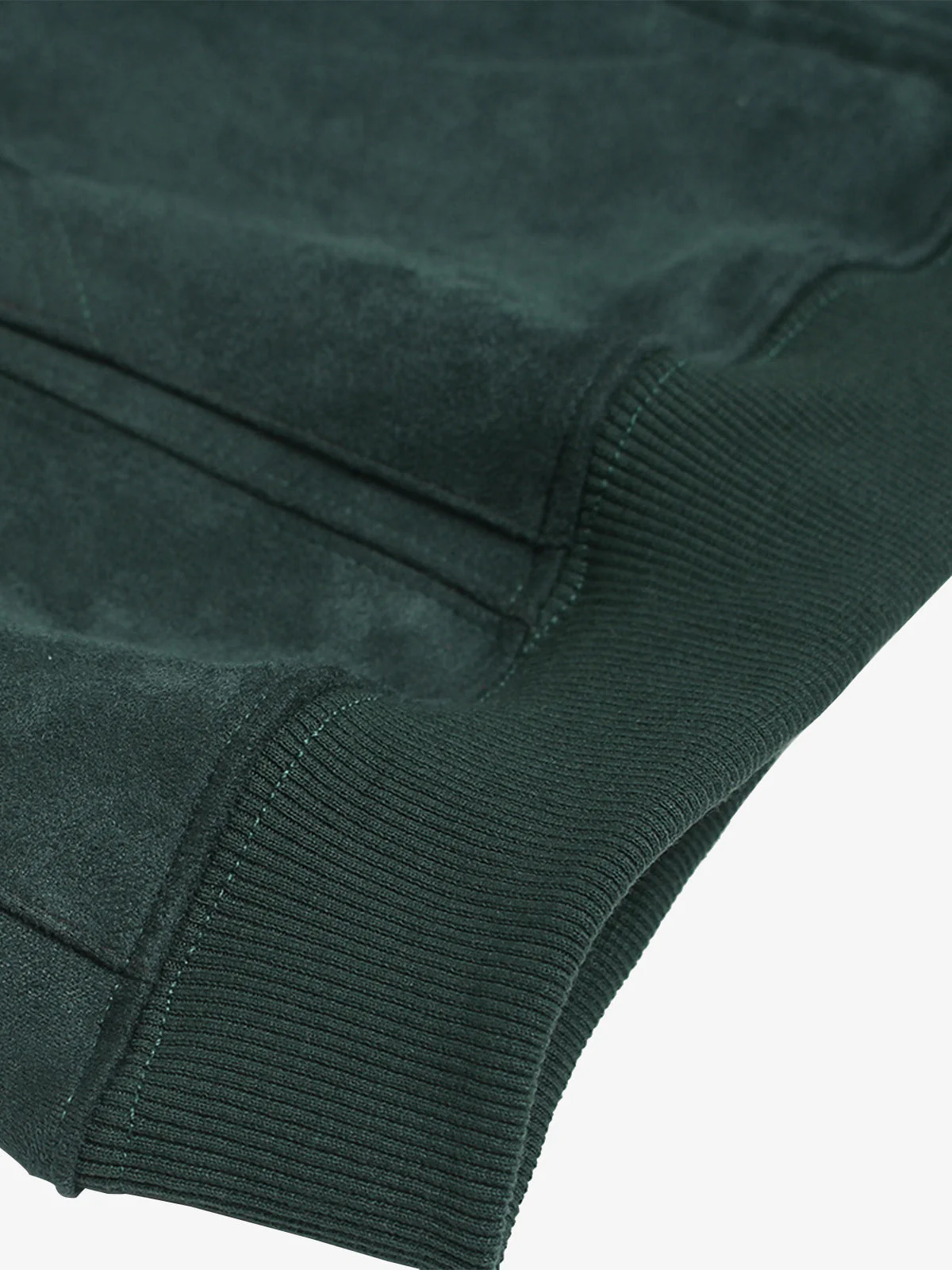 Suede Letter Embroidered Cropped Zip-Up Hoodie