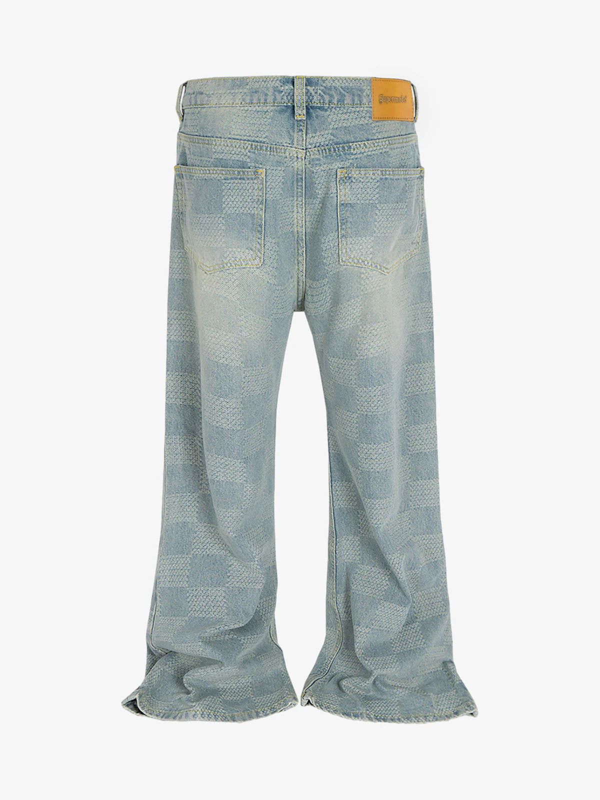 Checkerboard Distressed Jeans
