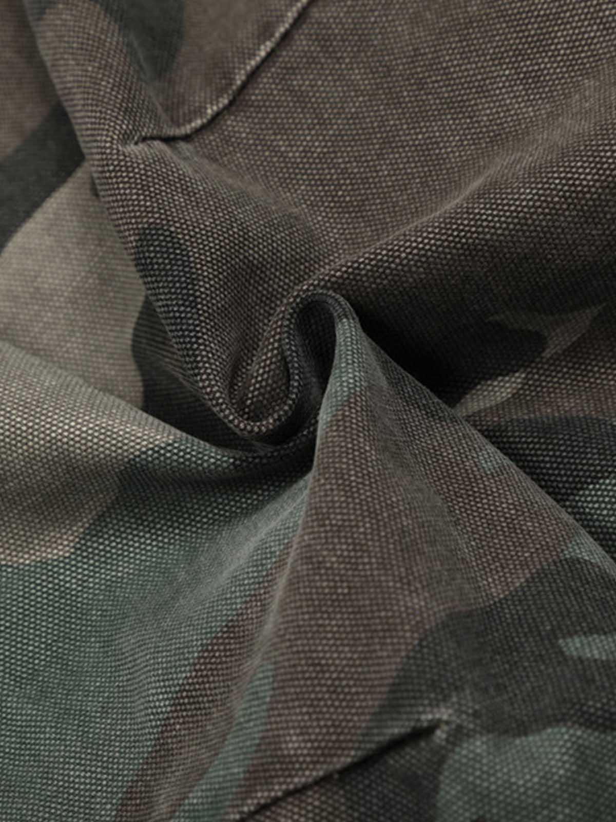 Retro Double Waist Camouflage Barrel Pants - 2555