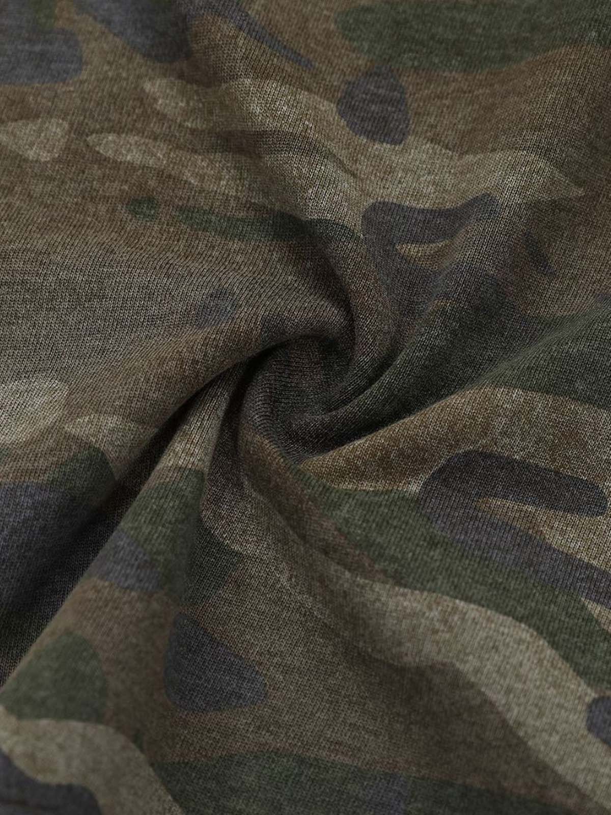 Camouflage Patchwork Graphic T-Shirt