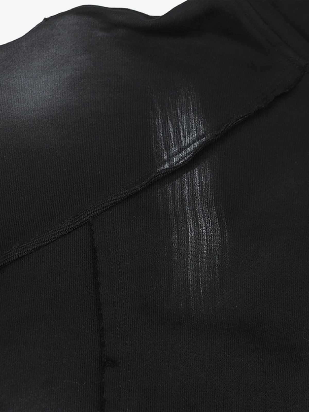 Hip-Hop Wasteland Ink-Dyed Raw Edge Hoodie