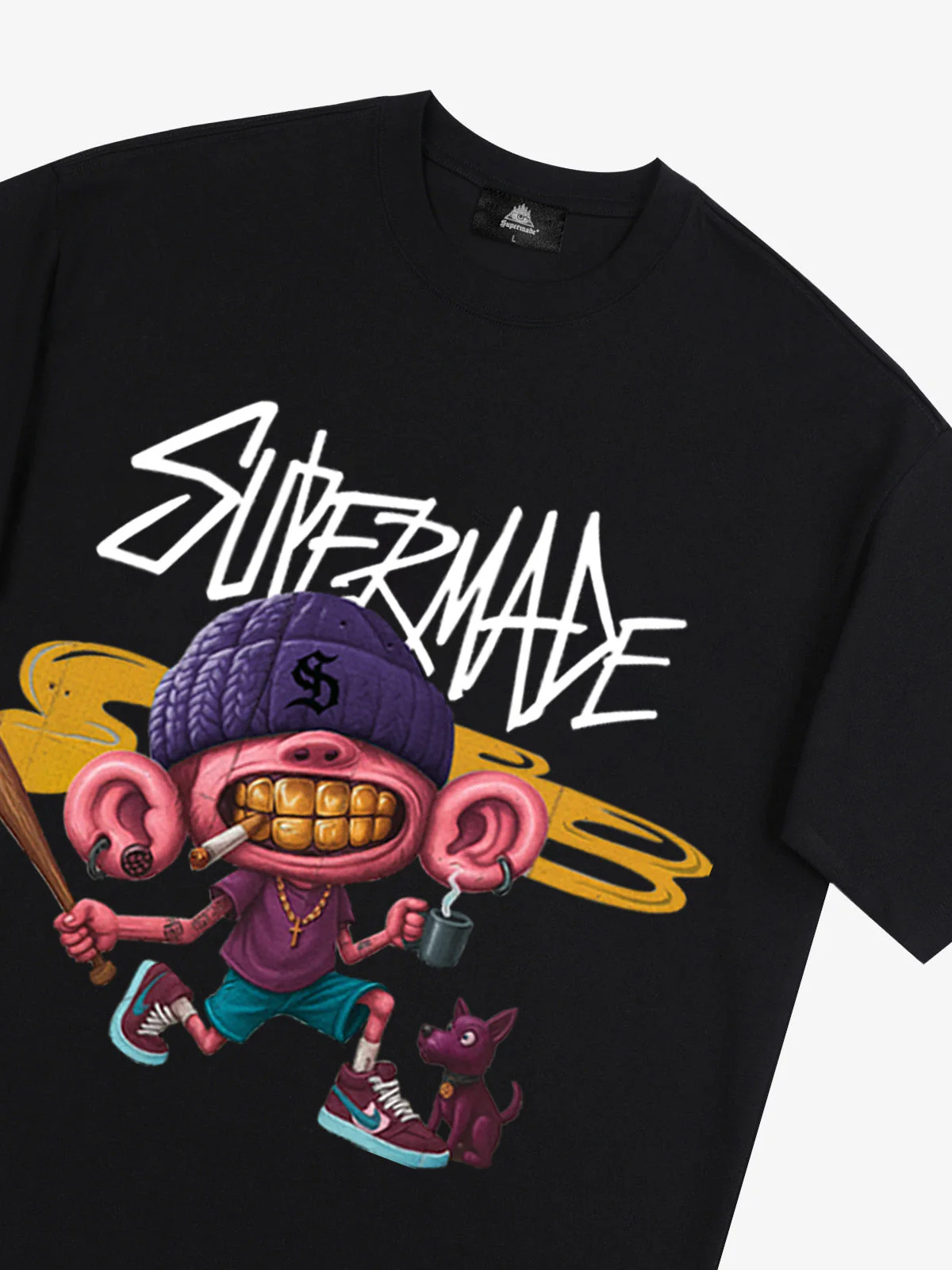 Thesupermade Cartoon Graffiti Trendy Weird Kid T-Shirt