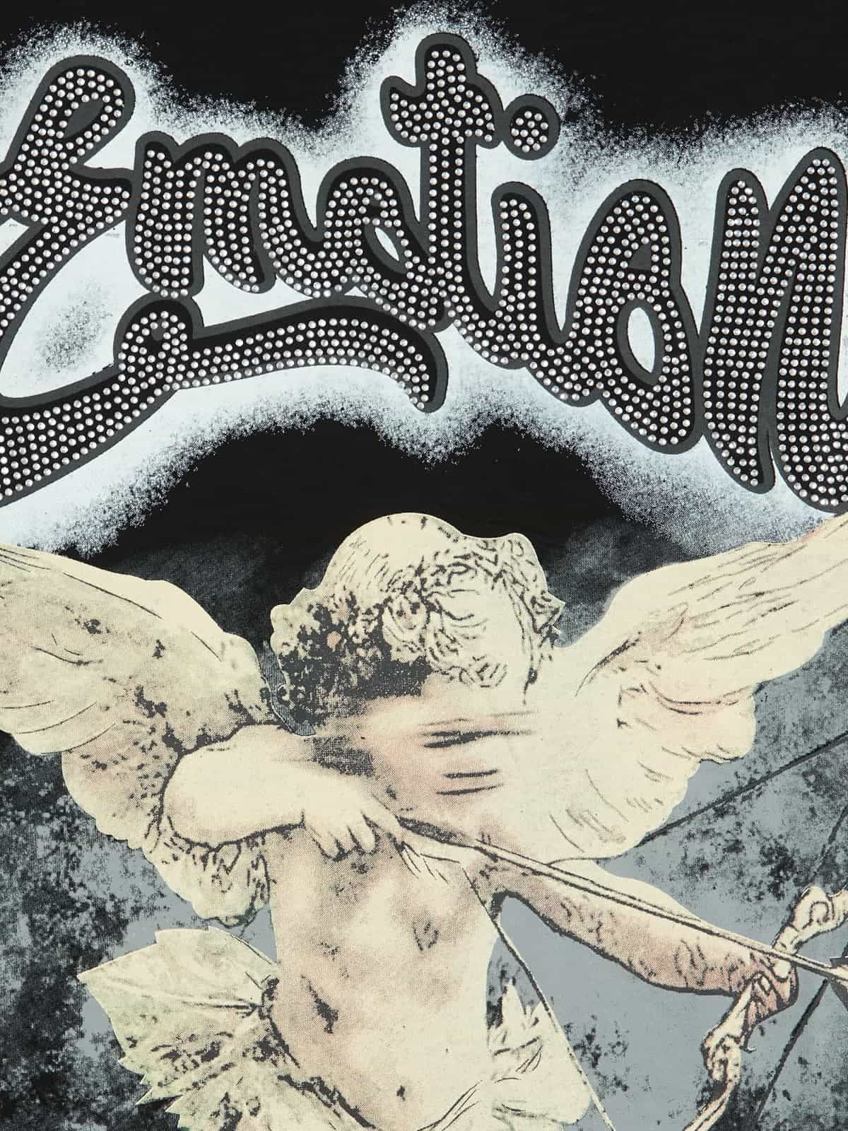 Retro Cupid Rhinestone Graphic T-Shirt