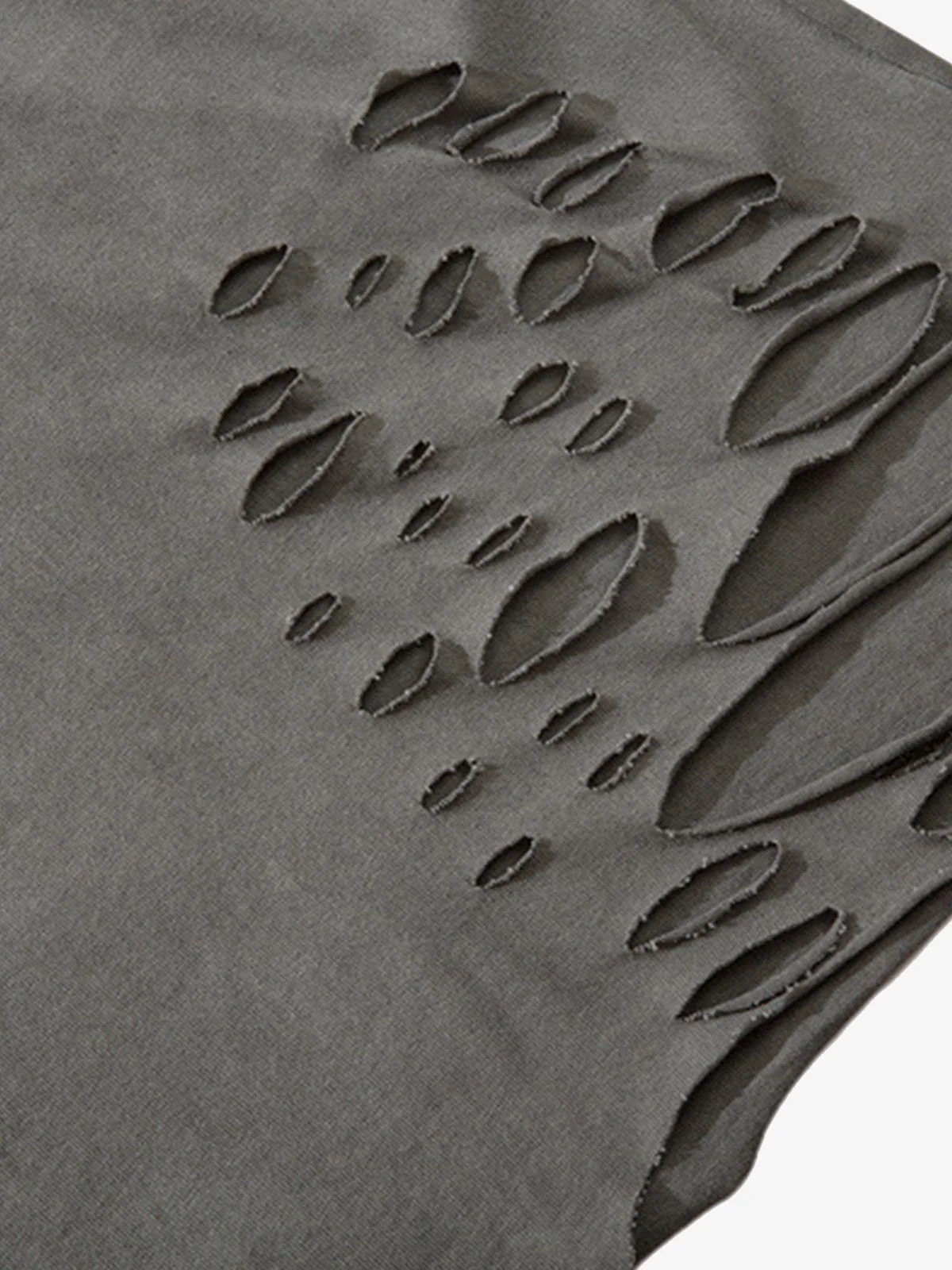 Distressed Ripped Graphic Cross Print Vest