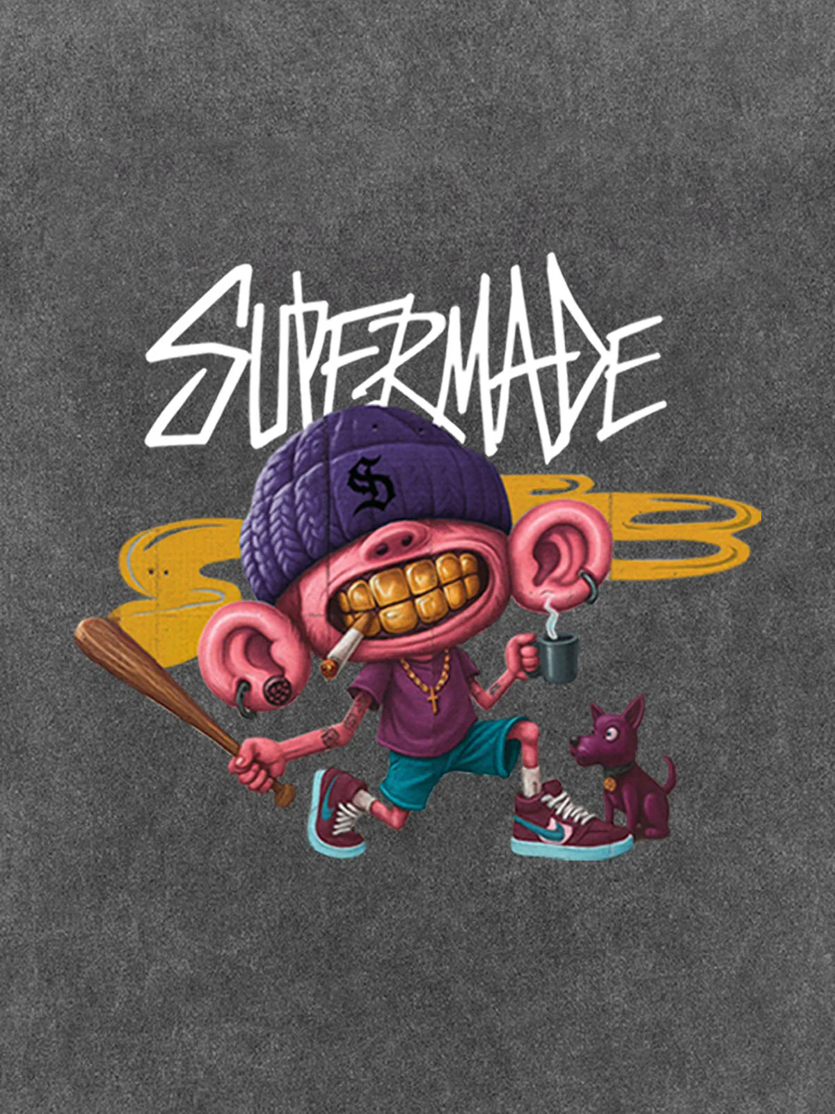 Thesupermade Cartoon Graffiti Trendy Weird Kid T-Shirt