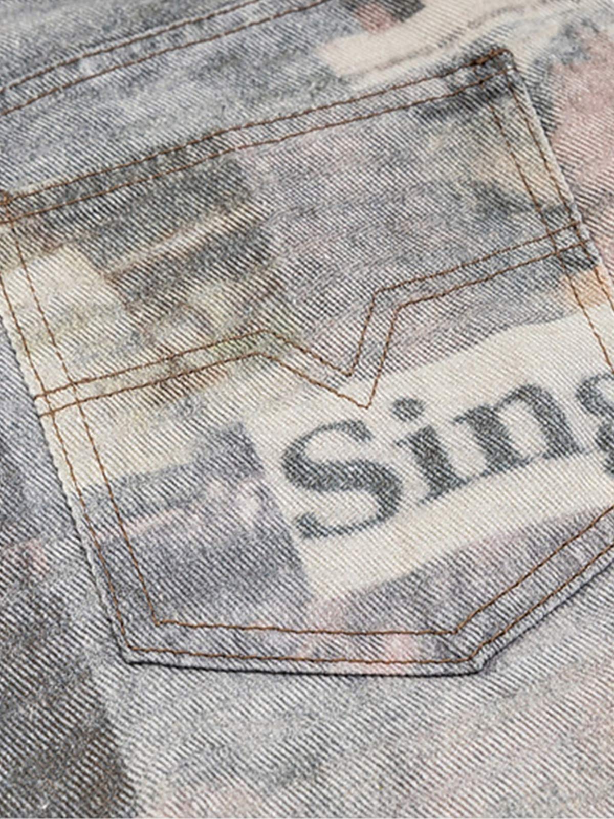 Graffiti Newspaper Baggy Jeans - 2404